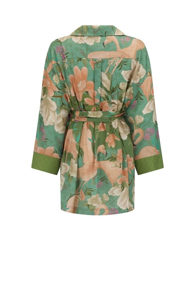 Spell Dresses - Boho Floridian Shirt Dress - Sage