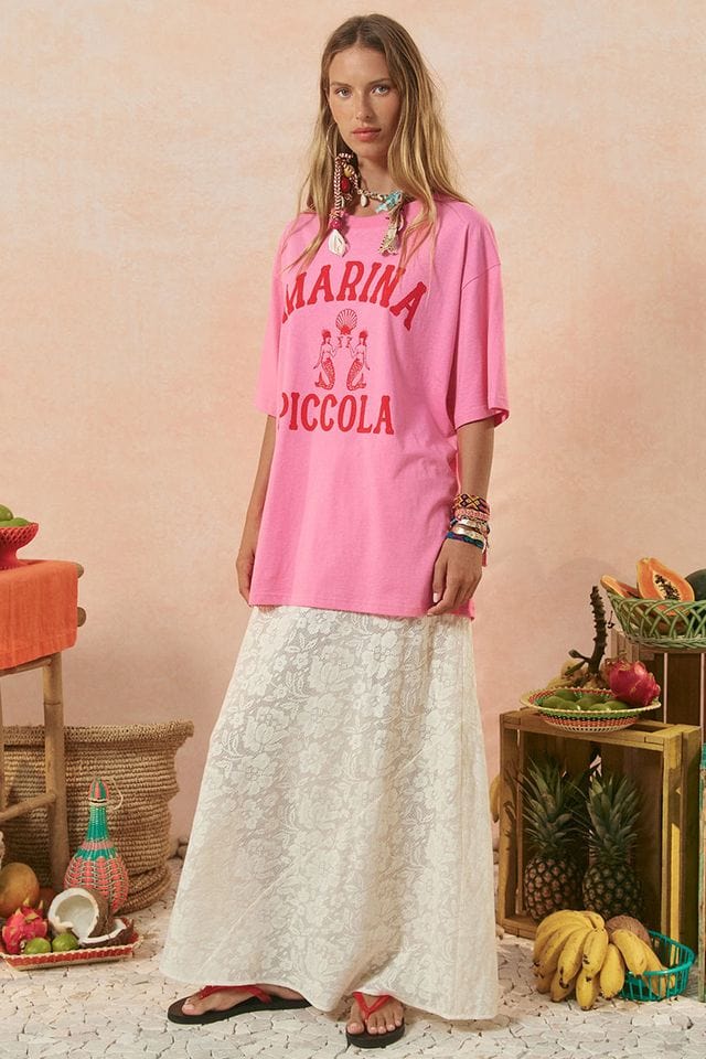 Spell Tees Marina Piccola Oversized Biker Tee - Cosmos Pink