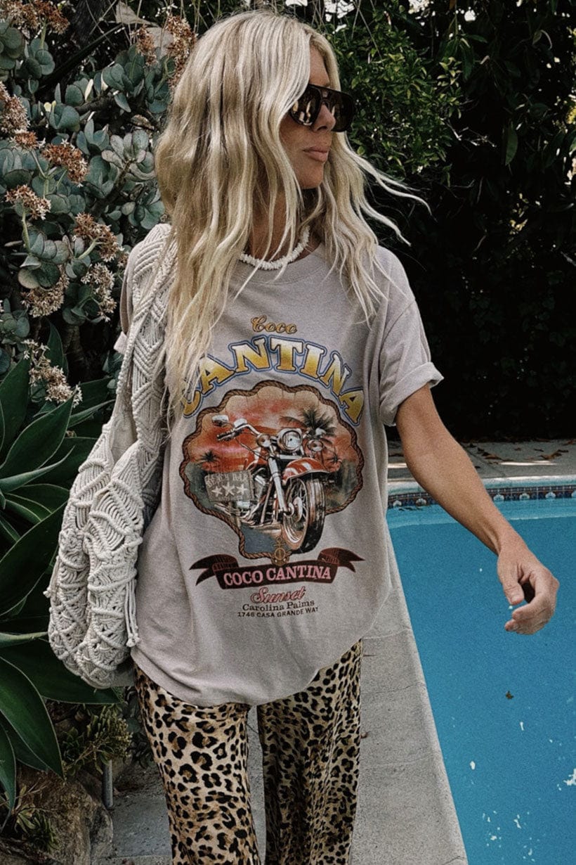 Spell Tees Spell | Coco Cantina Biker Tee - Taupe