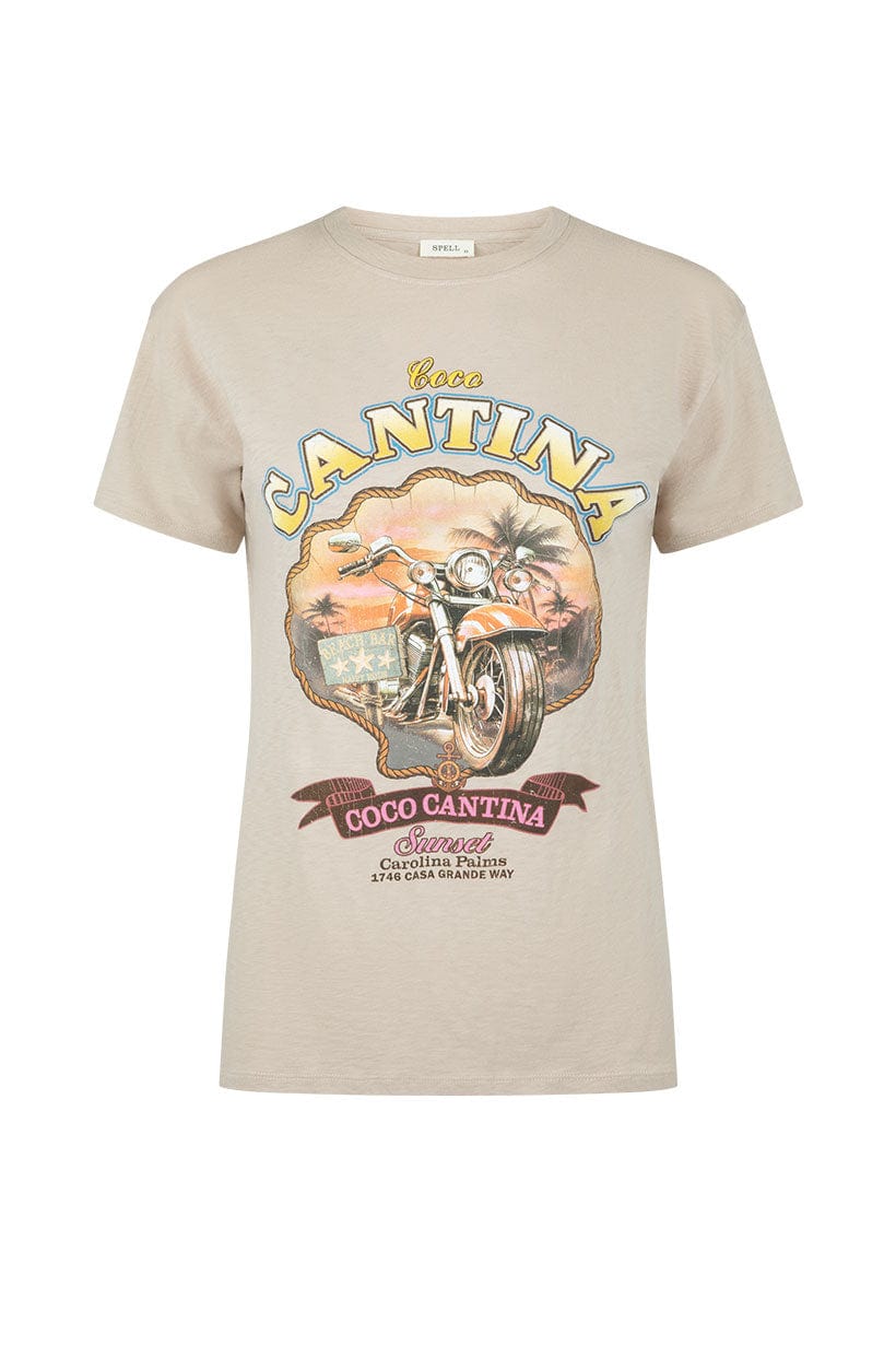 Spell Tees Spell | Coco Cantina Biker Tee - Taupe