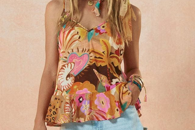 Spell Tops - Boho Birth Of Venus Cami - Caramel