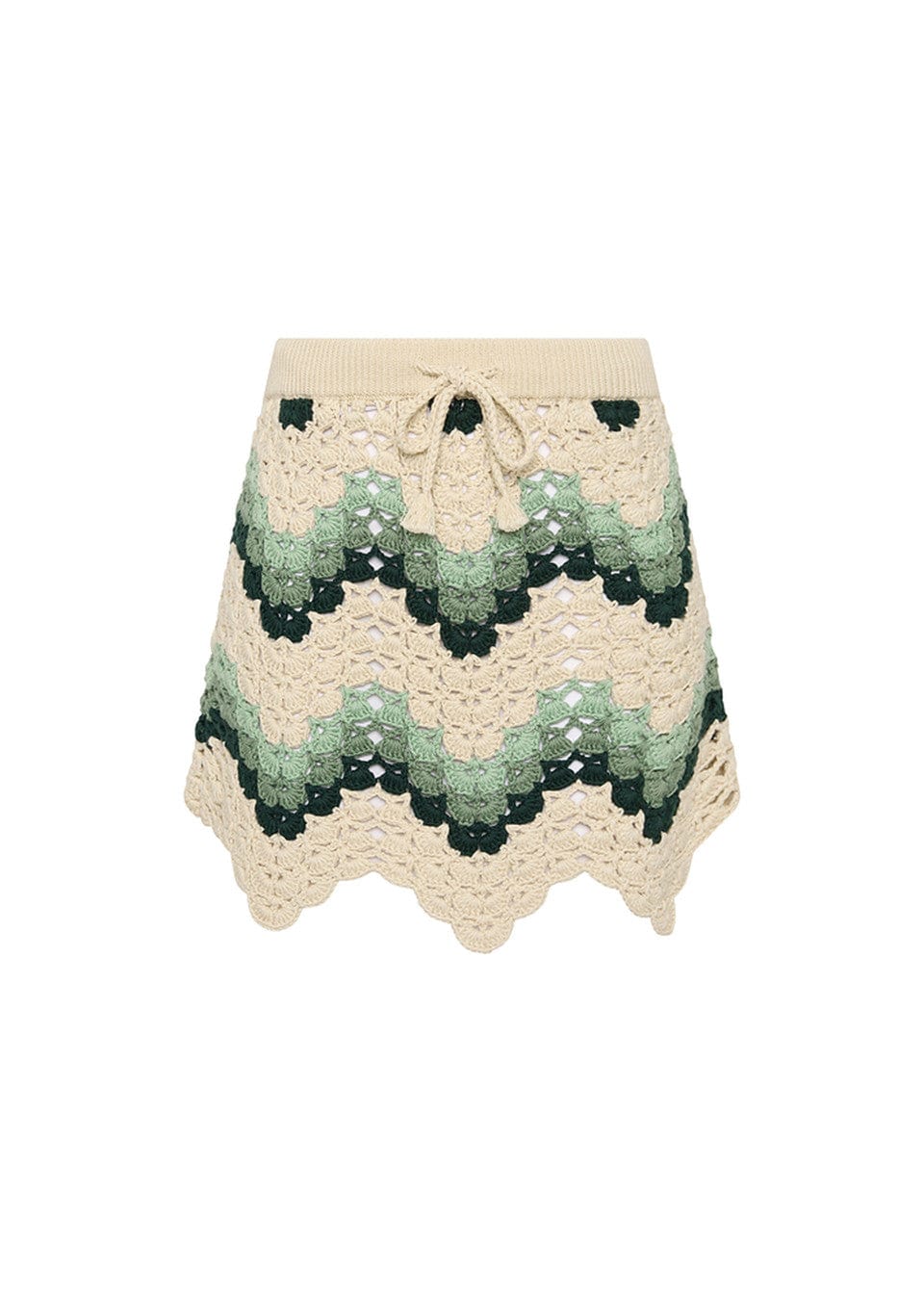 The Upside Skirts Tidal Hali Crochet Skirt - Jade Green