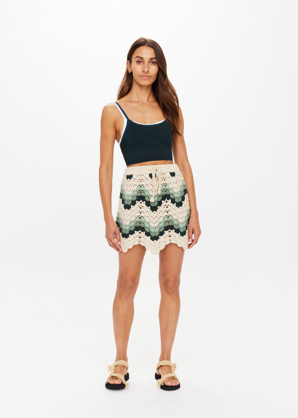 The Upside Skirts Tidal Hali Crochet Skirt - Jade Green