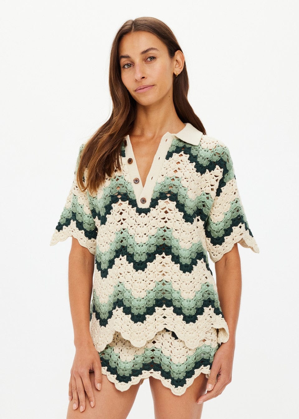 The Upside Skirts Tidal Hali Crochet Skirt - Jade Green