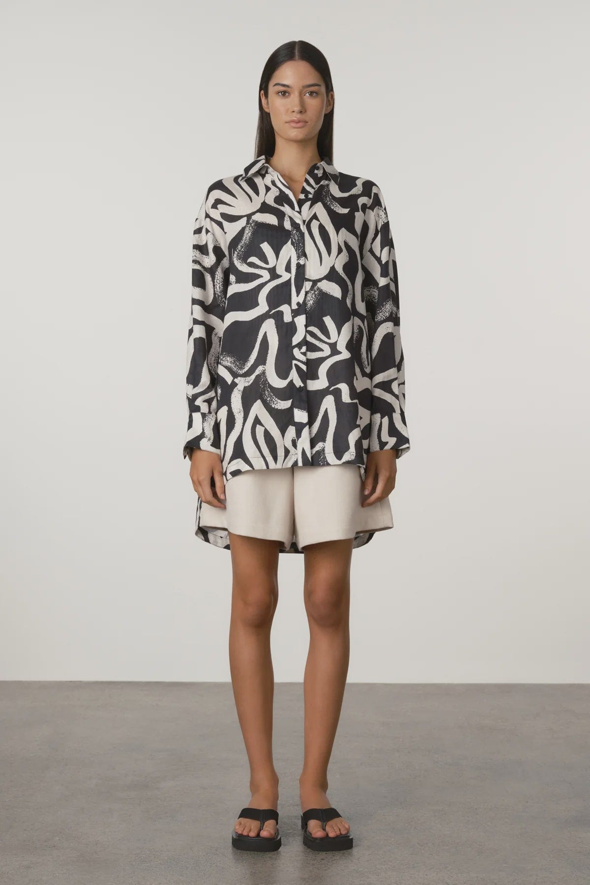 Zulu & Zephyr Shirts - Casual Zulu & Zephyr | Paint Flower Linen Shirt