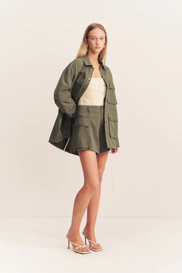 Shona Joy | Ariana Patch Pocket Short - Khaki