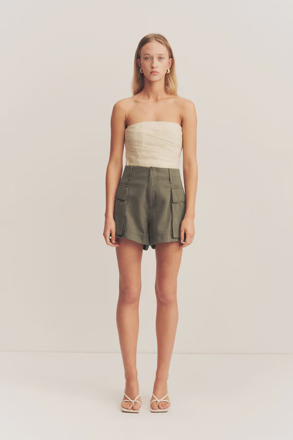 Shona Joy | Ariana Patch Pocket Short - Khaki