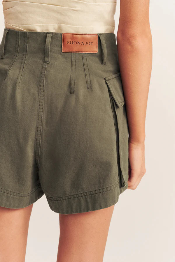 Shona Joy | Ariana Patch Pocket Short - Khaki