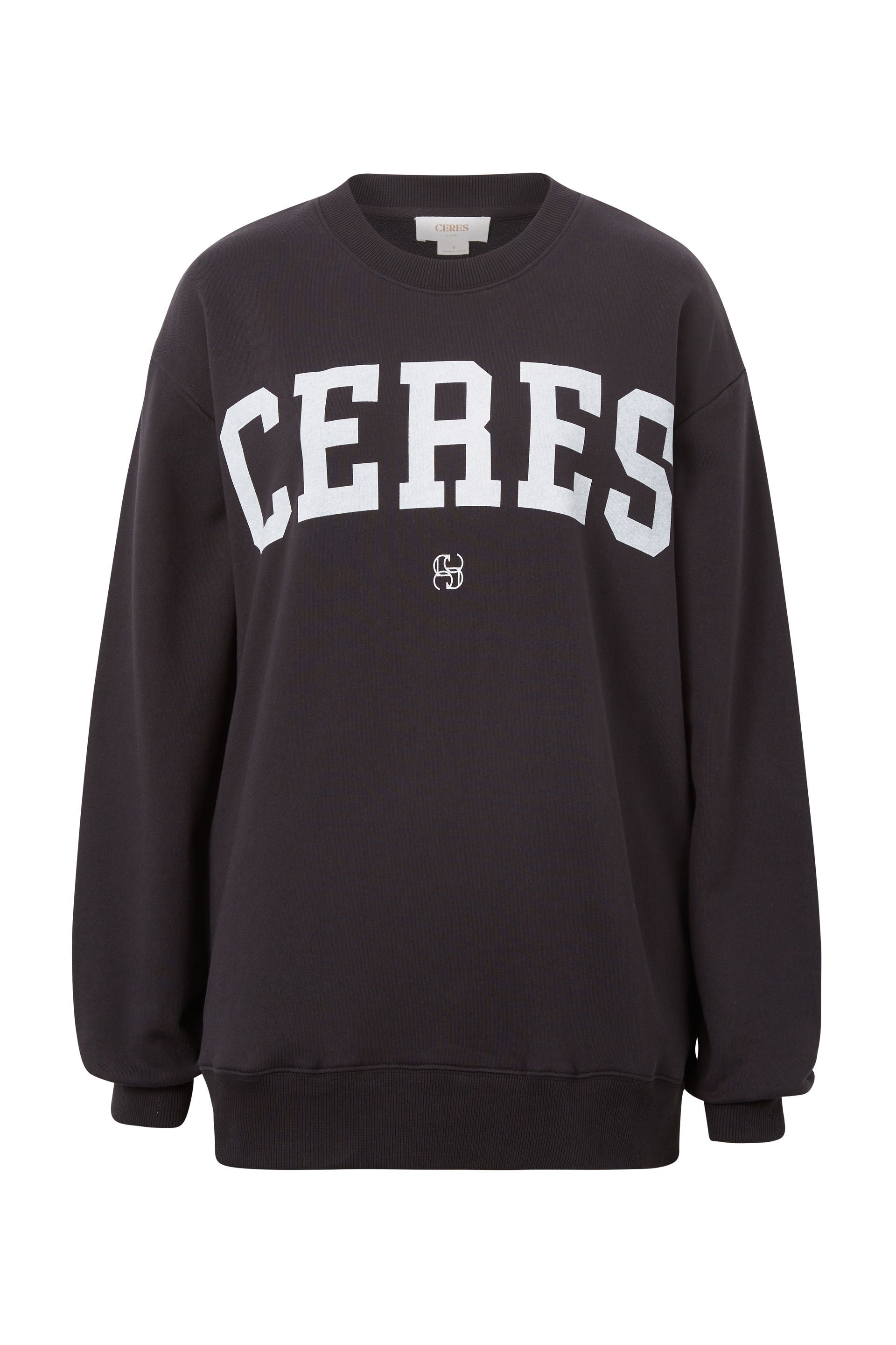 Ceres Life | Oversized Slouchy Crew - Phantom Heritage Logo