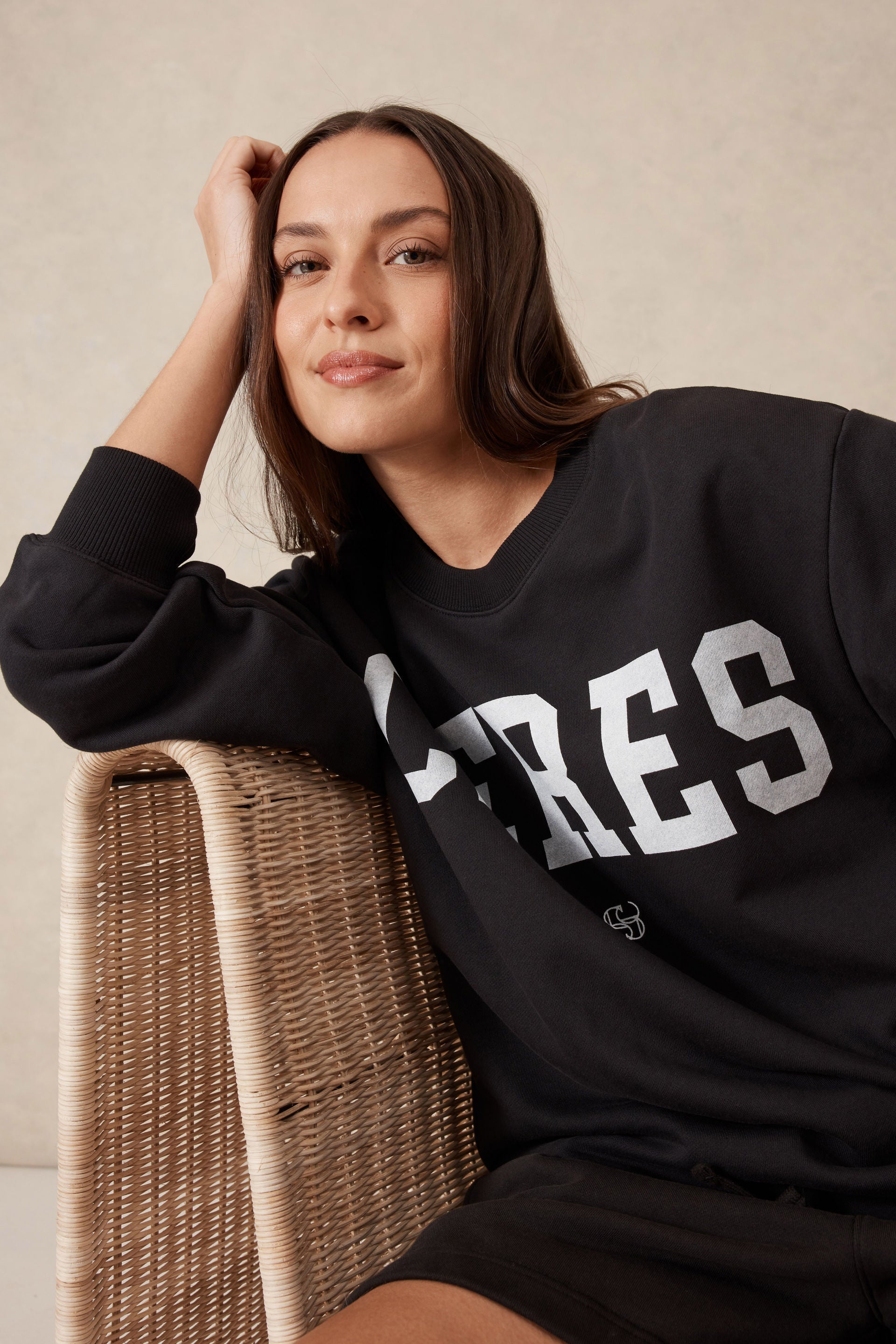 Ceres Life | Oversized Slouchy Crew - Phantom Heritage Logo