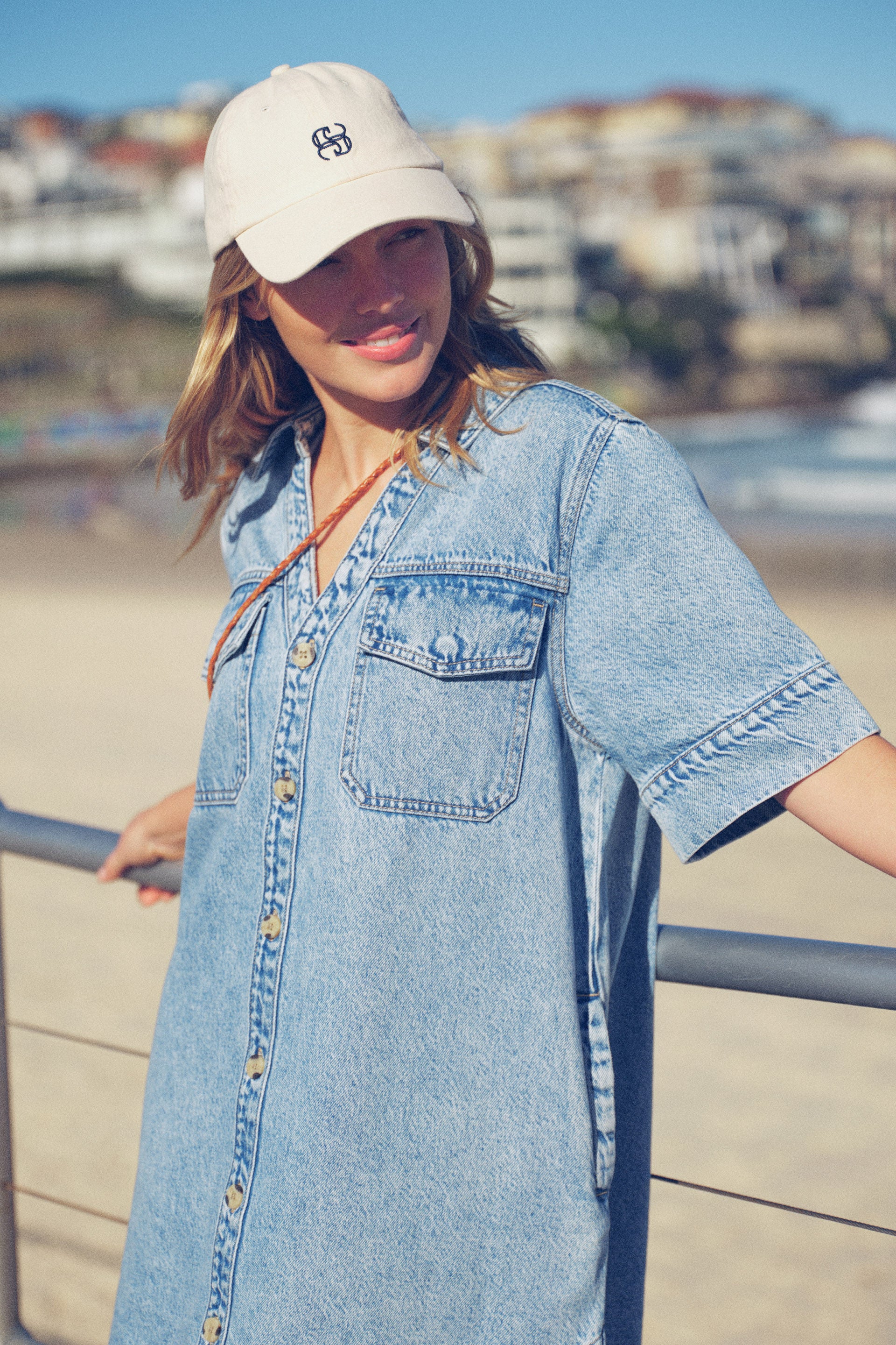 Ceres Life | Relaxed Shirt Dress - Vintage Blue