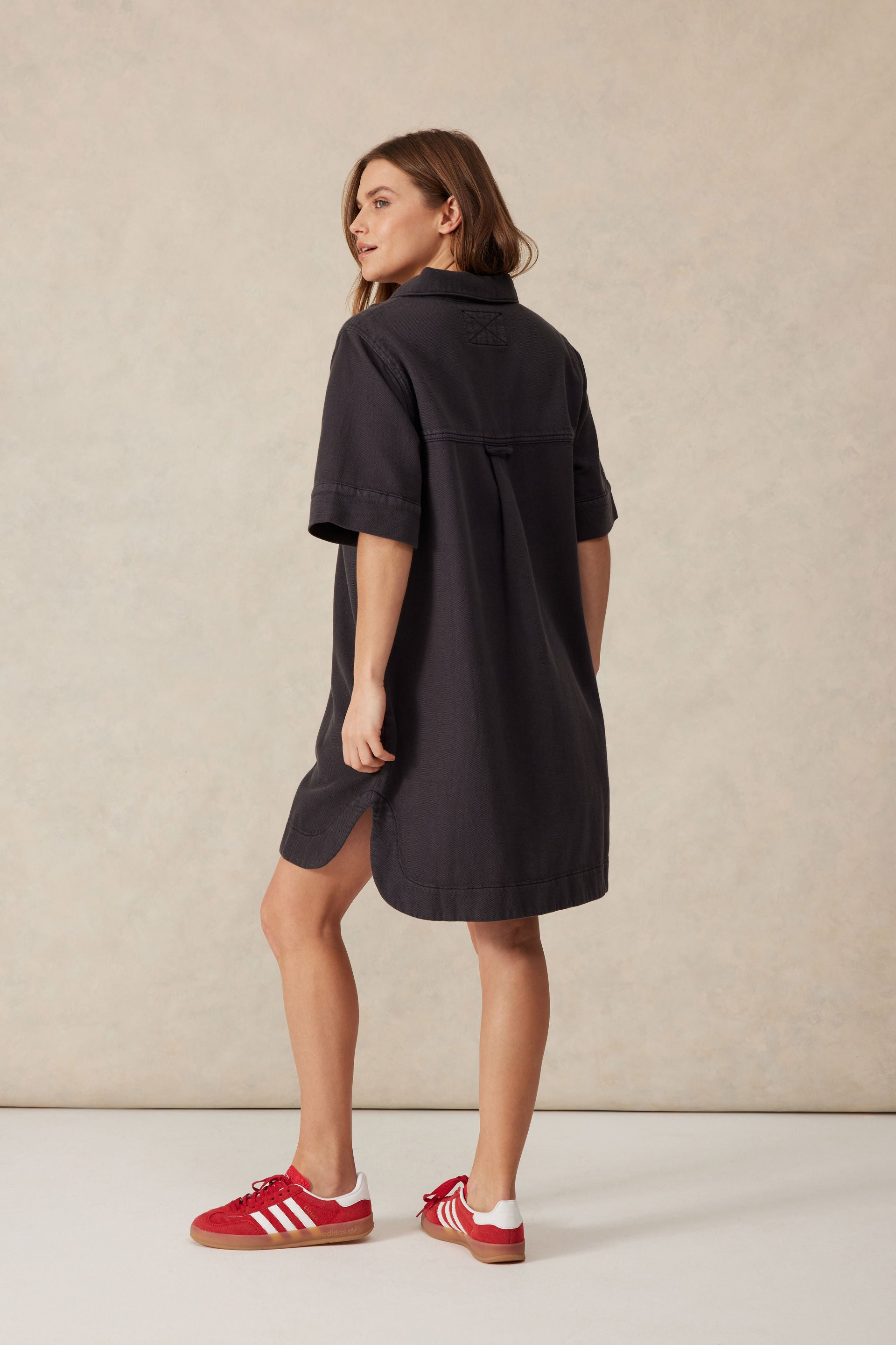 Ceres Life | Relaxed Shirt Dress - Washed Black