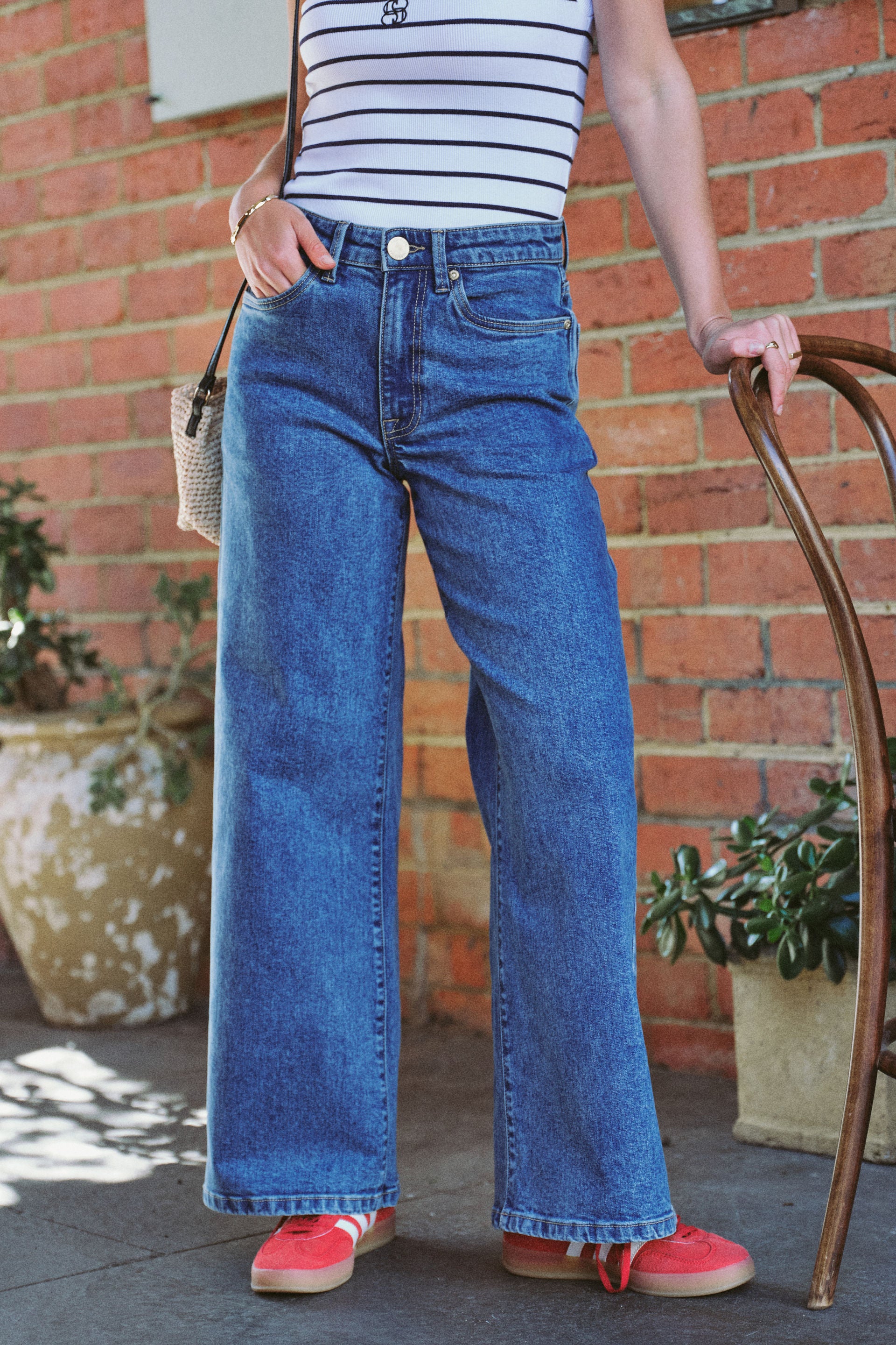 Ceres Life | Core Wide Leg Jean - Fresh Indigo