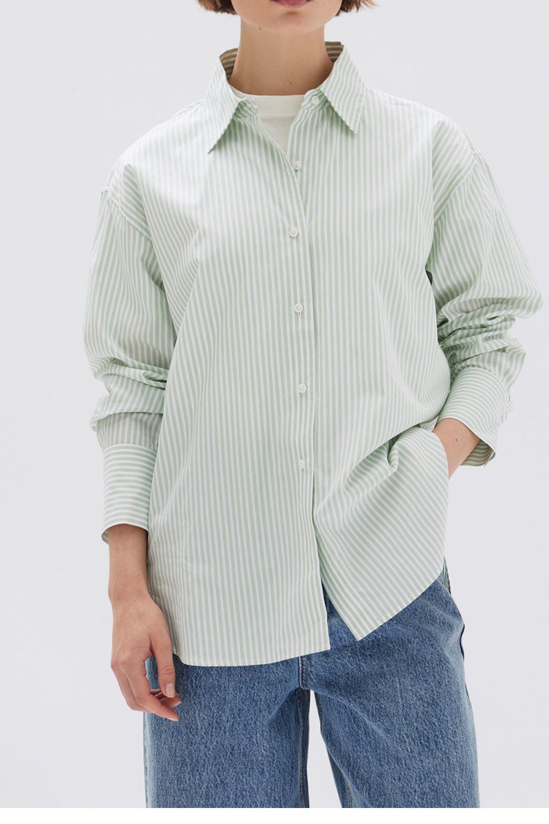 Assembly Label | Signature Poplin Shirt - Rosemary/White