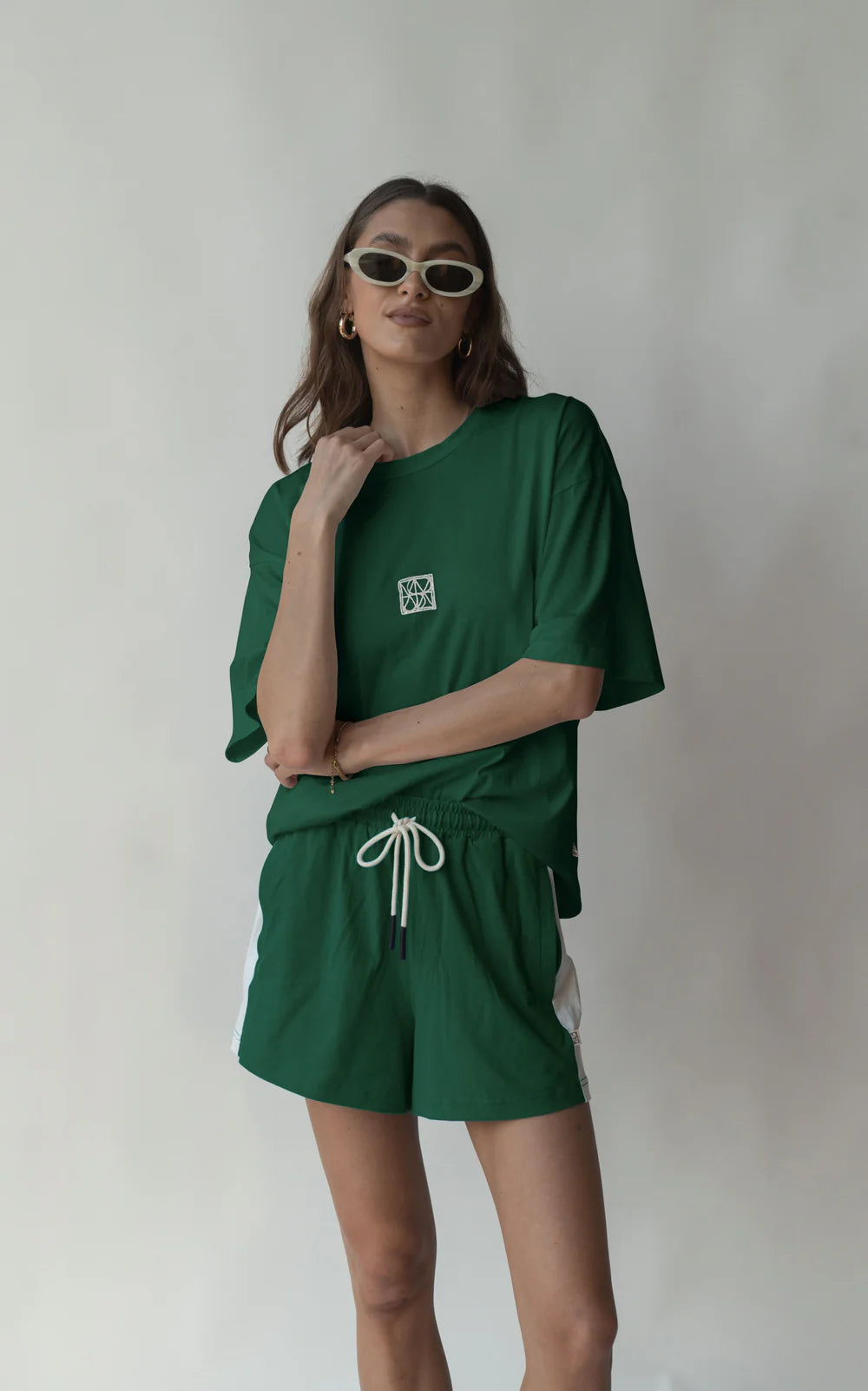 Araminta James | Monogram Classic Tee - Deep Green