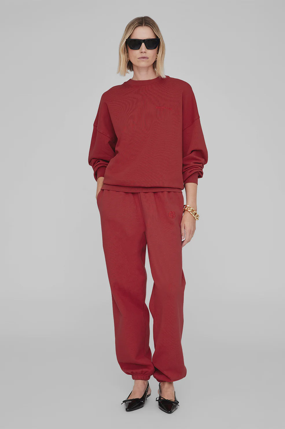 Anine Bing | Miles Sweatshirt - Washed Red