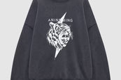 Anine Bing Sweaters Miles Sweatshirt Tiger - Vintage Black