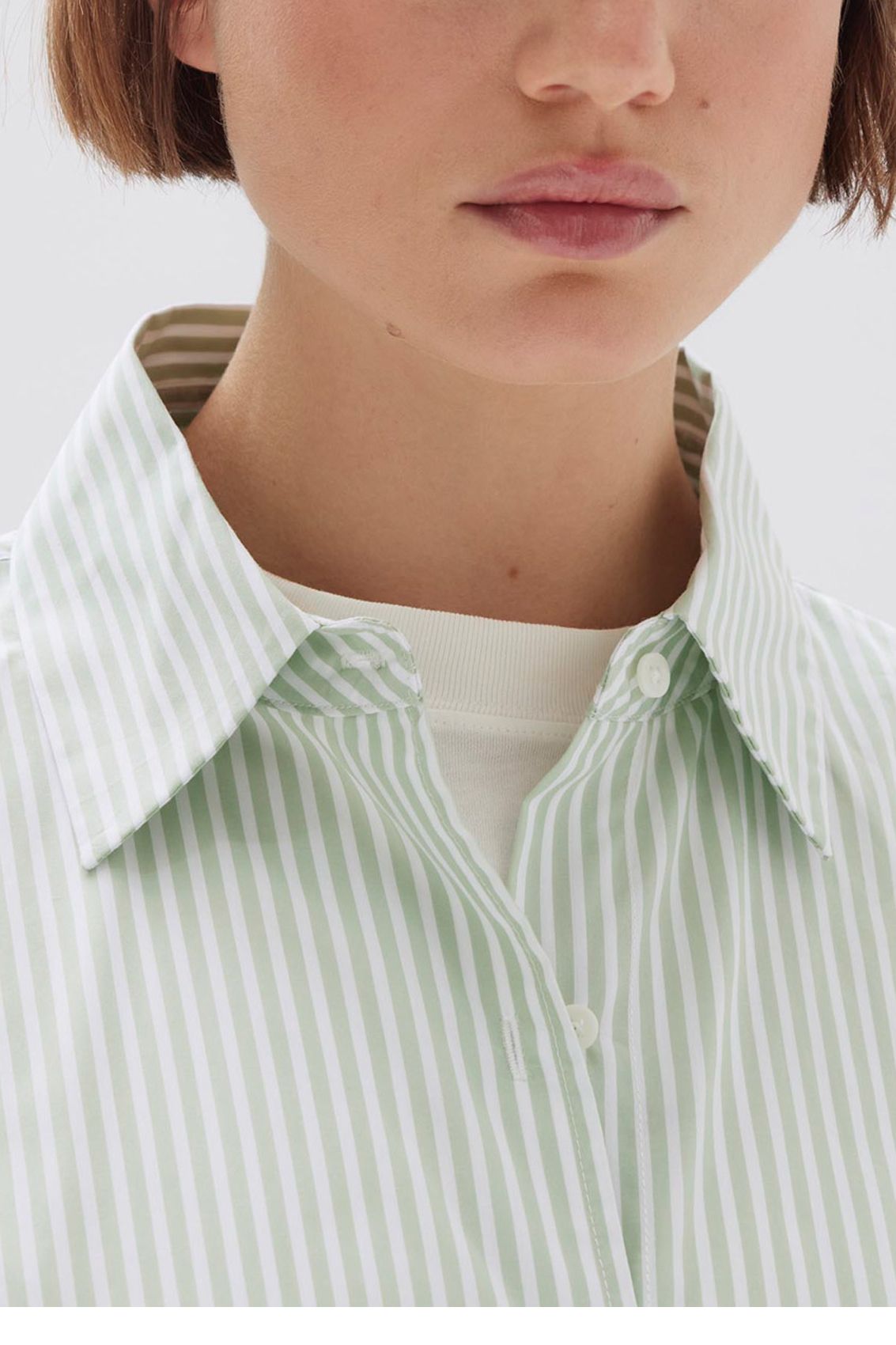 Assembly Label | Signature Poplin Shirt - Rosemary/White