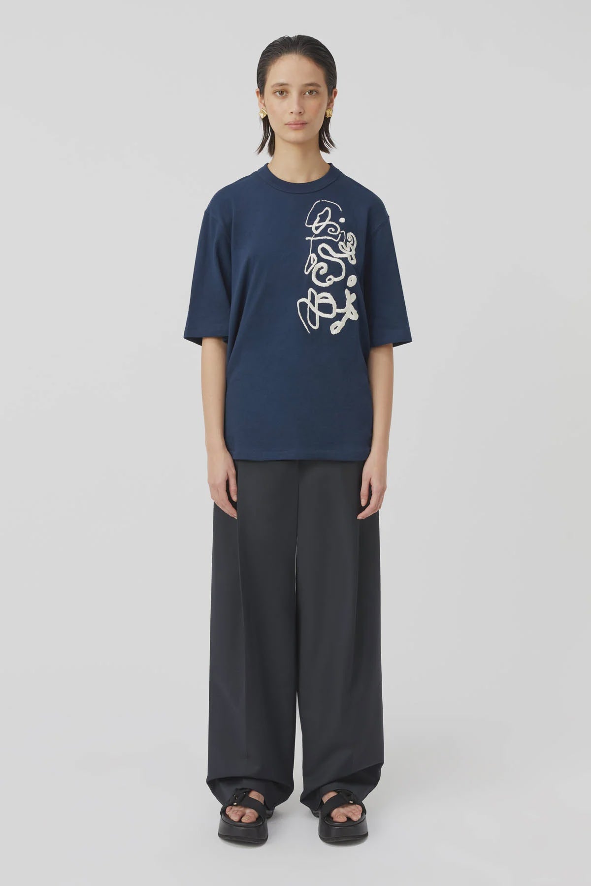 Camilla & Marc | Briony Graphic Tee - Raw Denim Blue