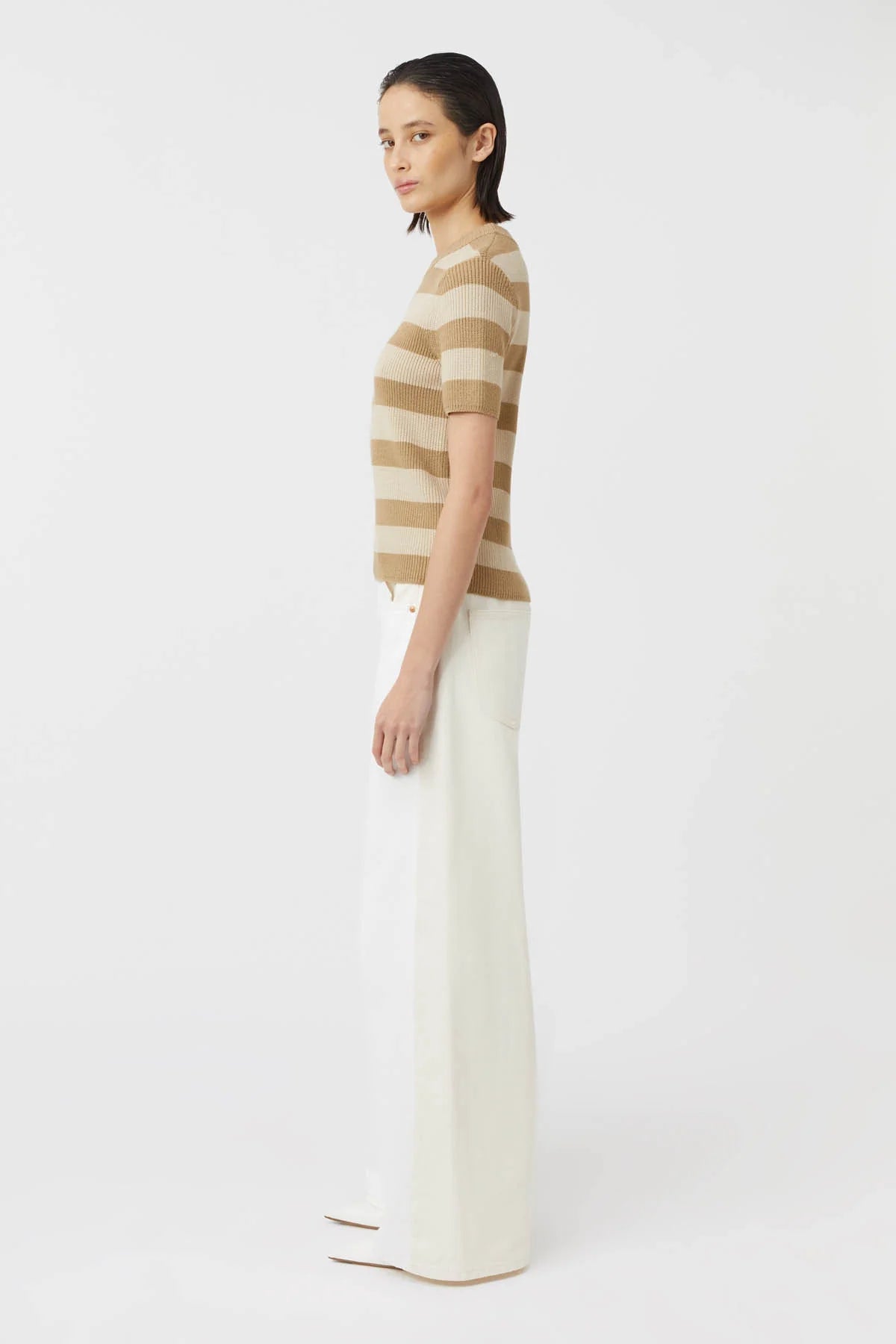 Camilla & Marc | Umi Knit Tshirt - Tan/Cream