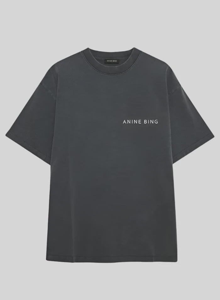 Anine Bing | Kent Tee Twisted Snake - Washed Charcoal