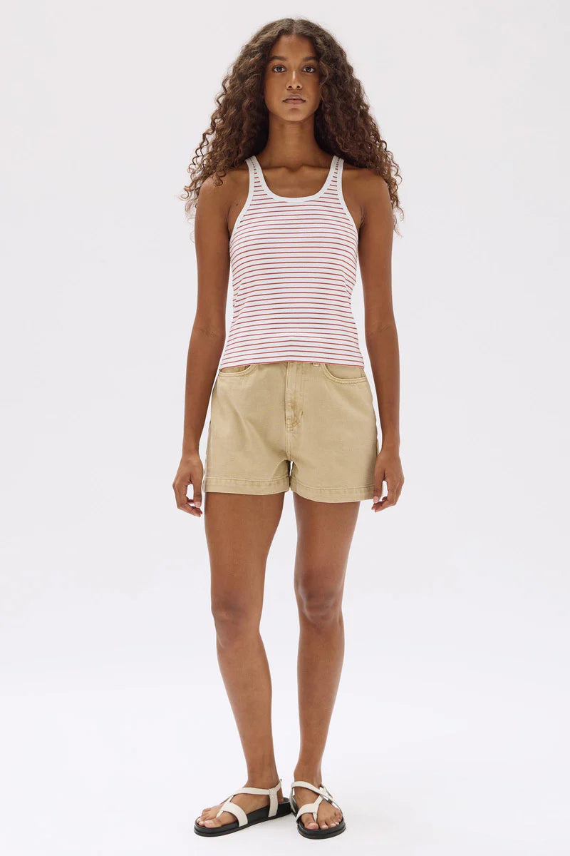 Assembly Label | Boxy Denim Shorts - Tan