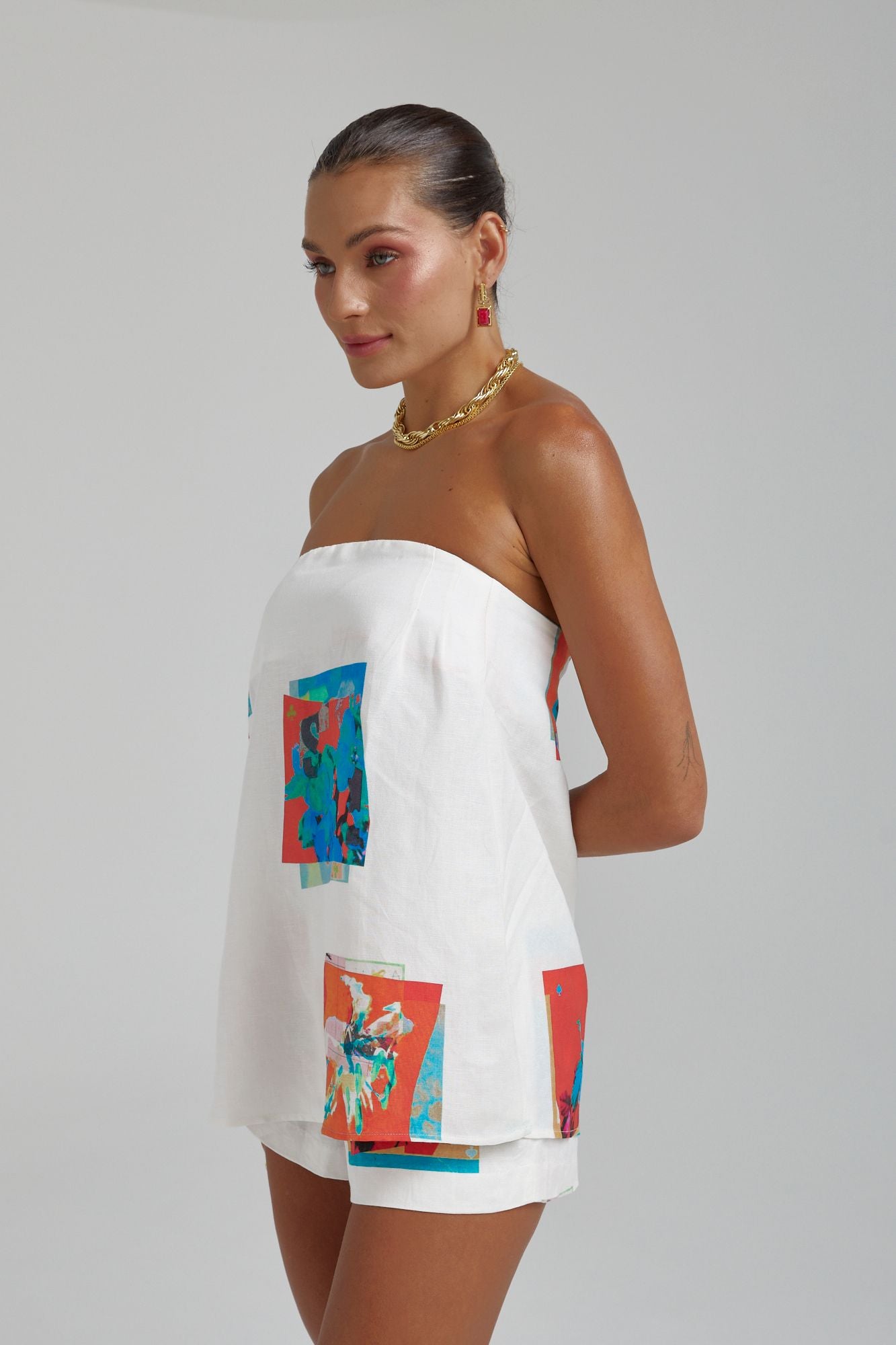 Summi Summi | Strapless Shift Top - Montage White