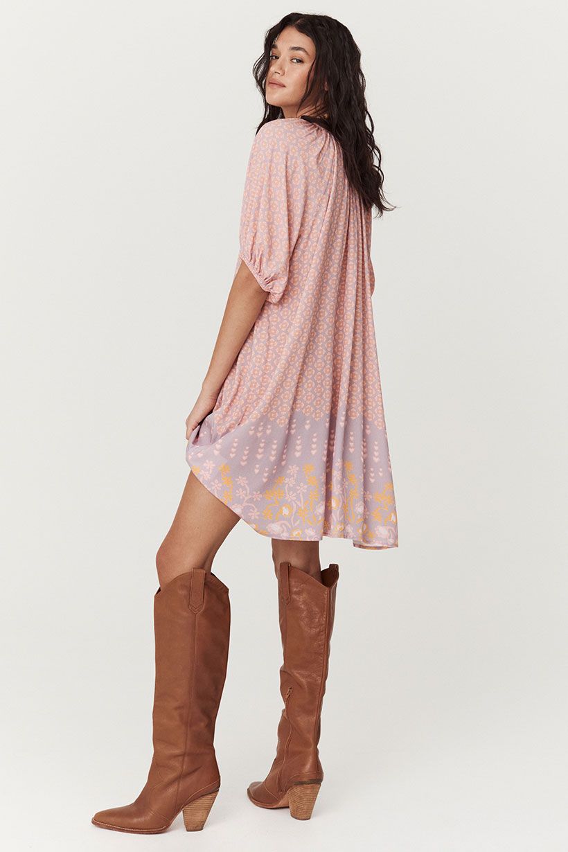 Spell | Sweet Nothings Button Through Tunic Dress - Sugar Plum