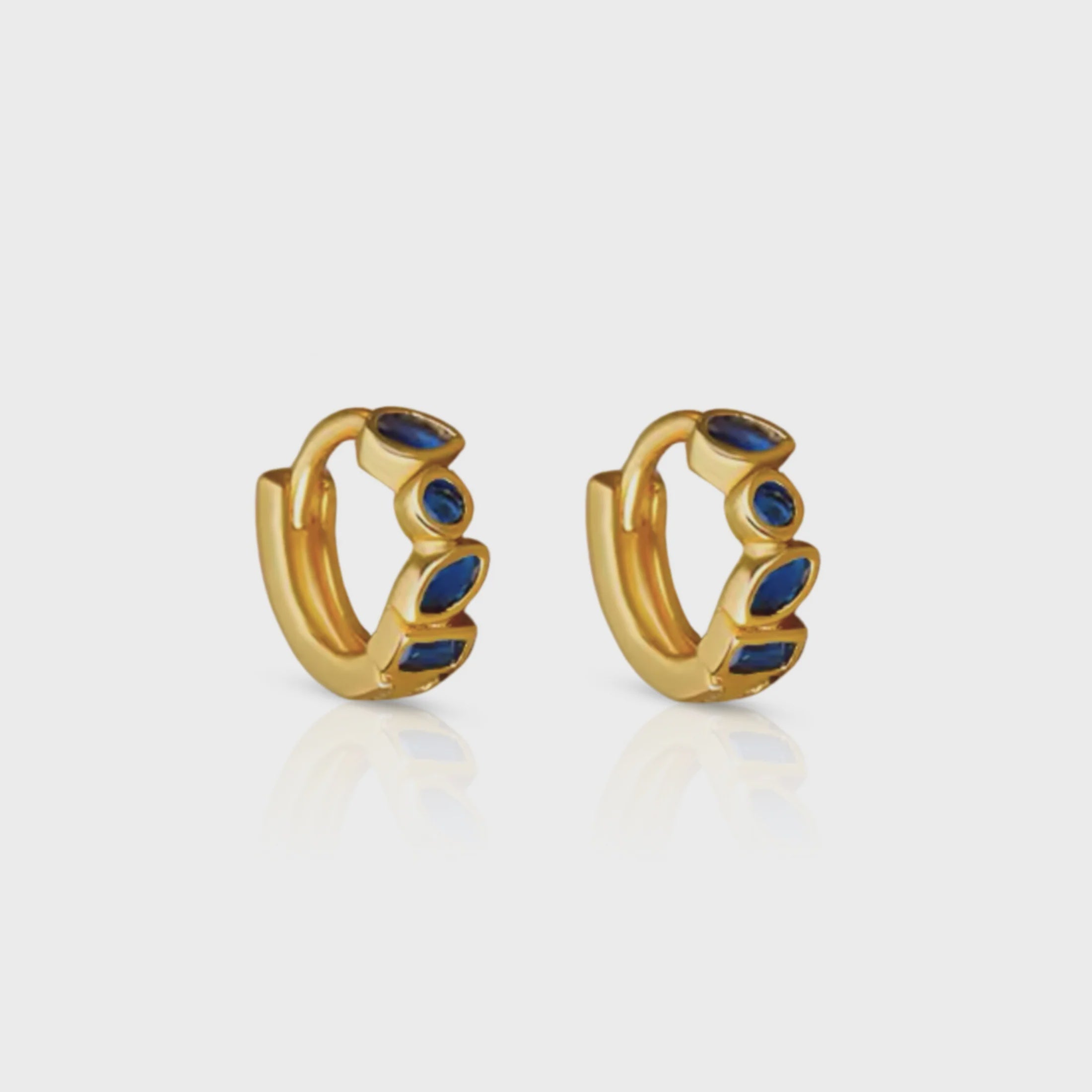 Ever Jewellery | Glory Huggie Earrngs - Sapphire