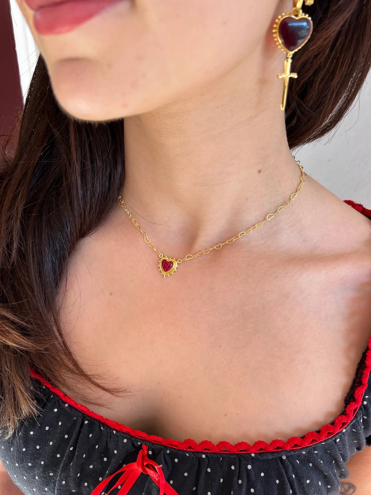 Mountain & Moon | Cindy Necklace - Gold & Rouje