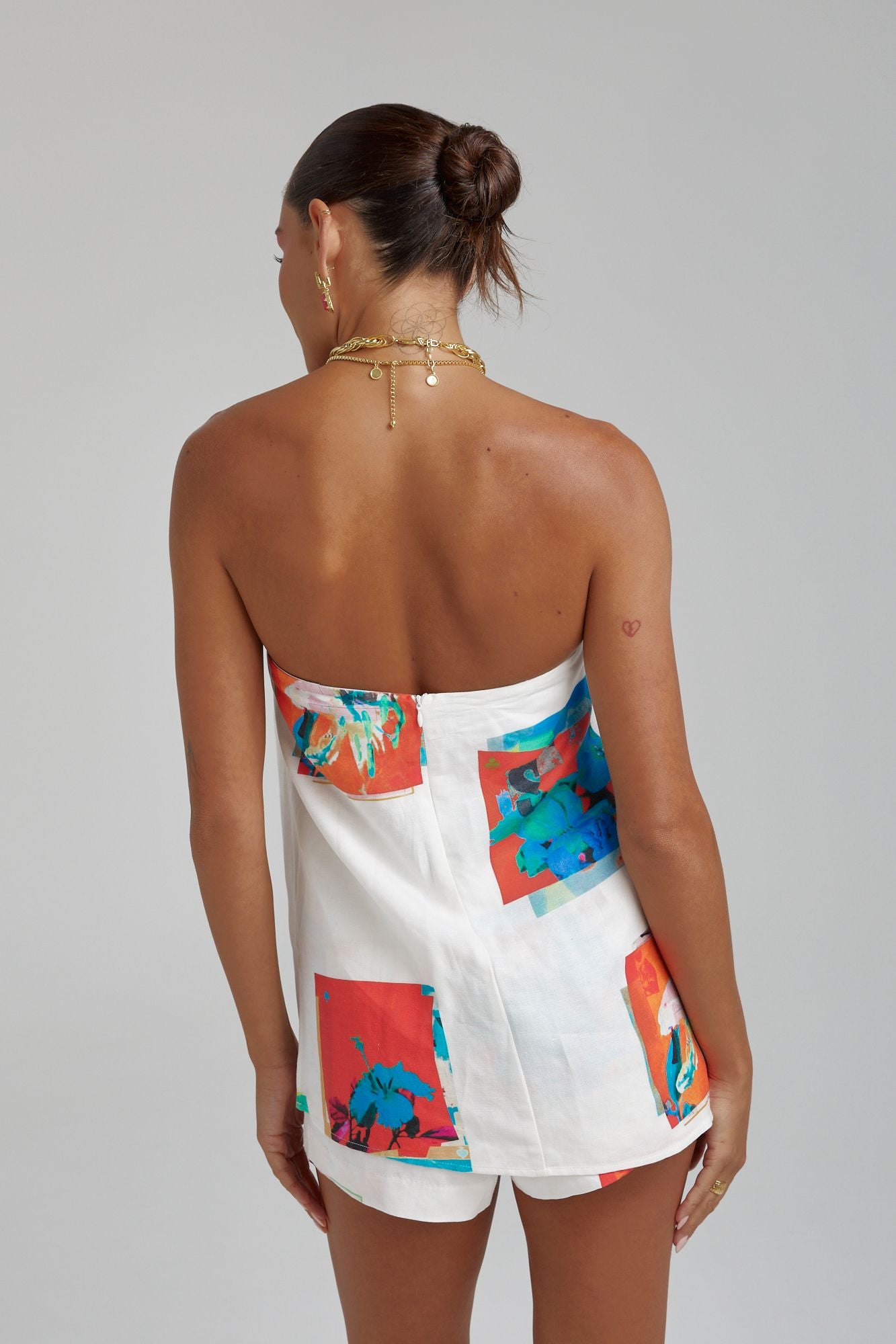 Summi Summi | Strapless Shift Top - Montage White