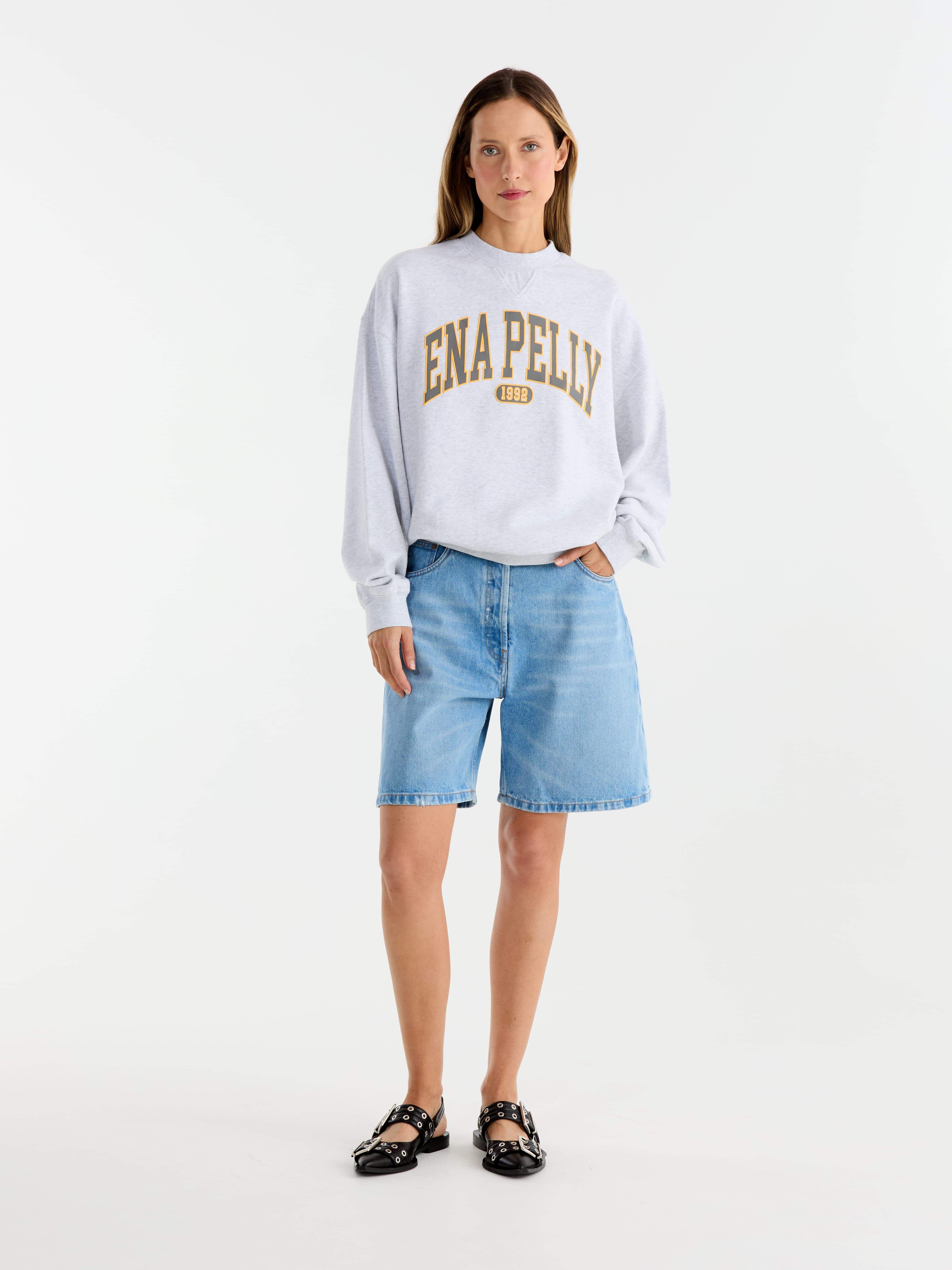 Ena Pelly | Collegiate Sweatshirt - White Marle