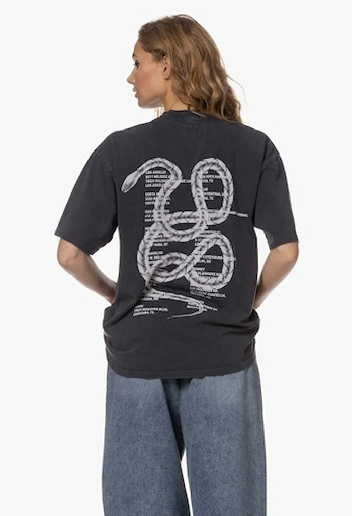 Anine Bing | Kent Tee Twisted Snake - Washed Charcoal