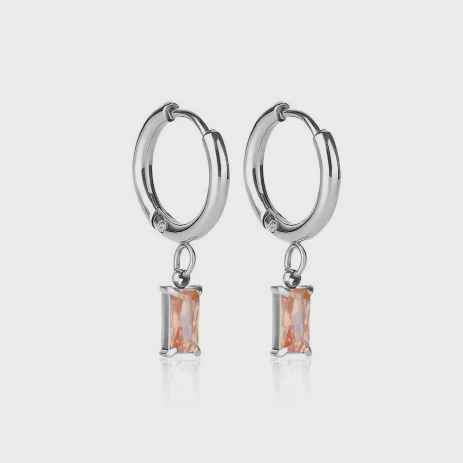 Ever Jewellery | Luxe Silver Drop Earrings - Peach