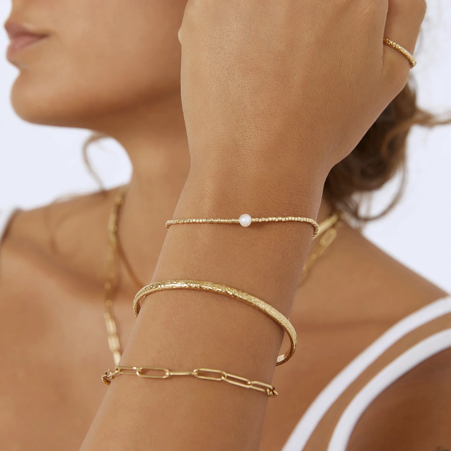 Arms Of Eve | River Gold & Pearl Bracelet