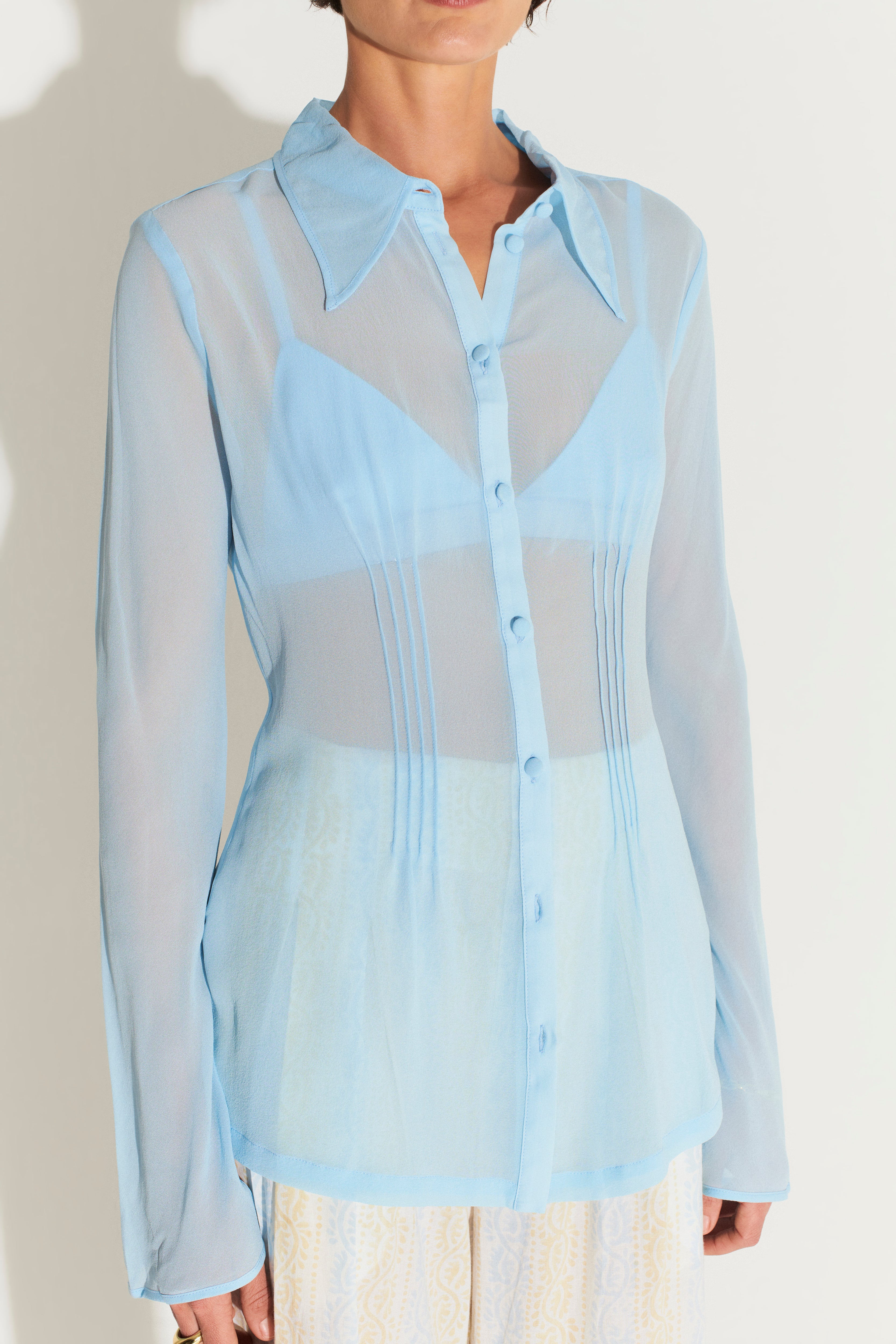 Hansen & Gretel | Maple Sheer Shirt - Cornflower