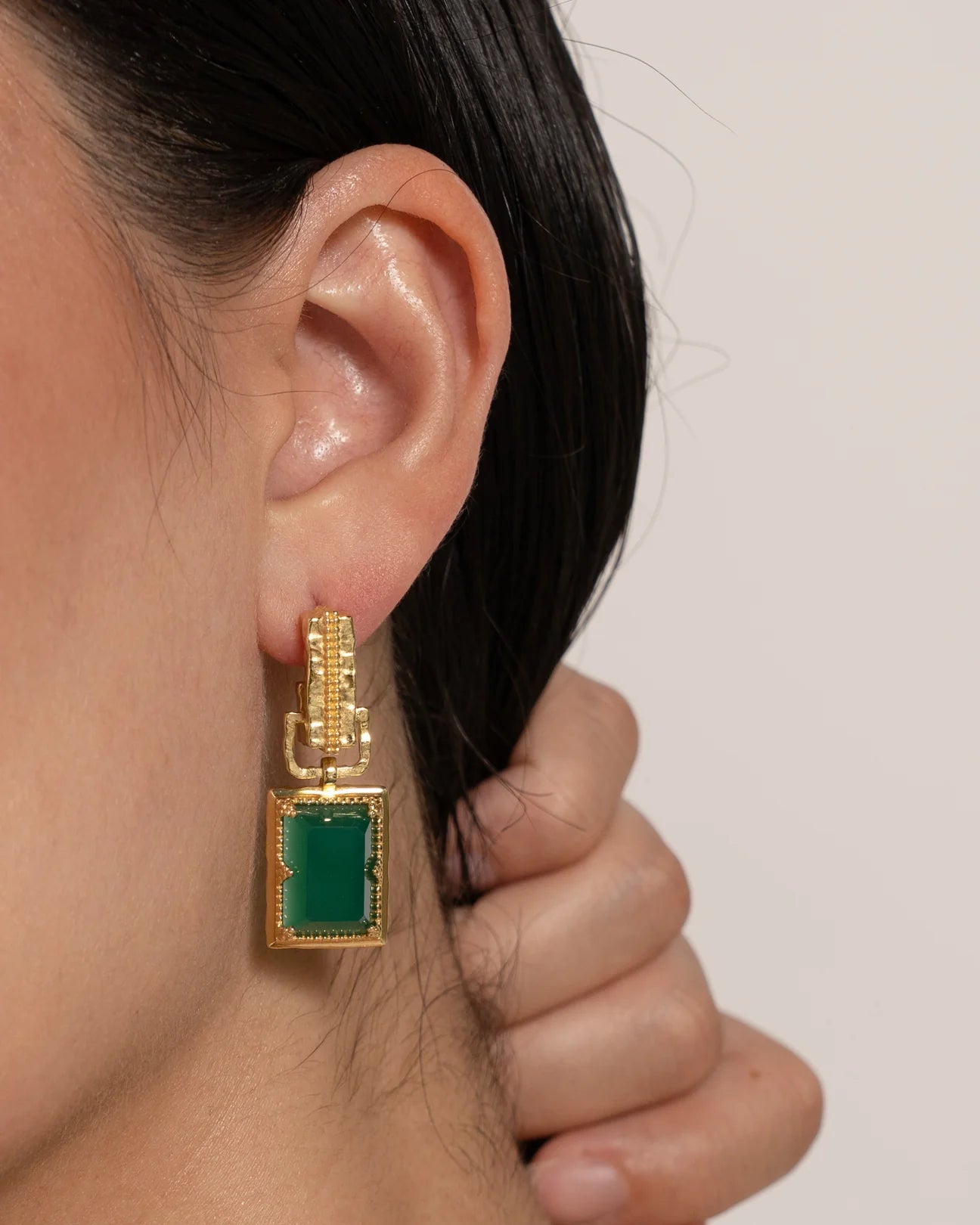 Mountain & Moon | Alexandra Earrings - Green Onyx