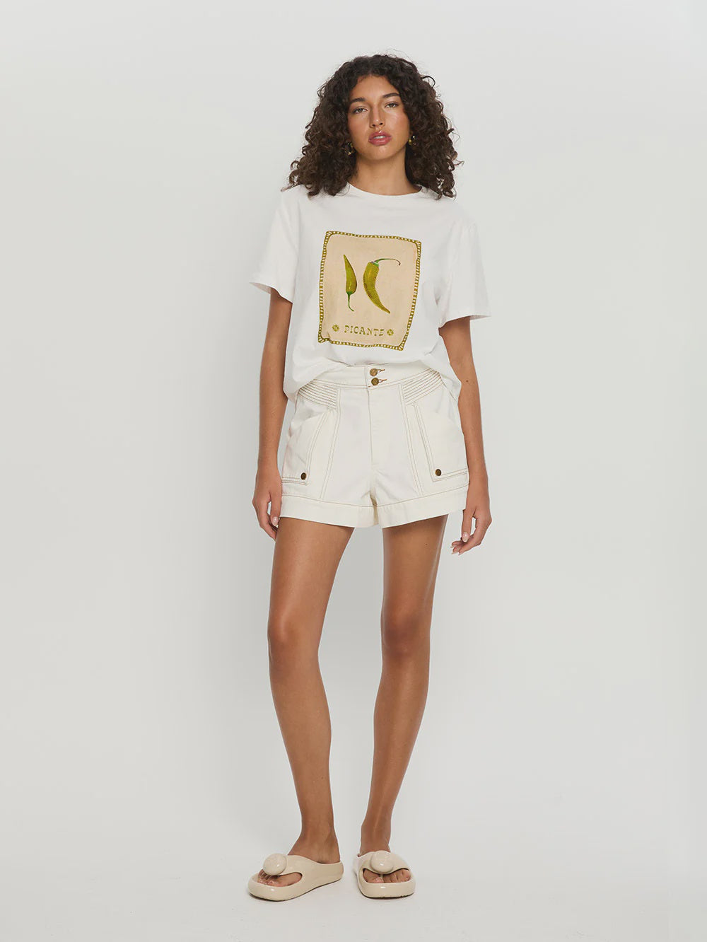 Kivari | Paloma Denim Short - White