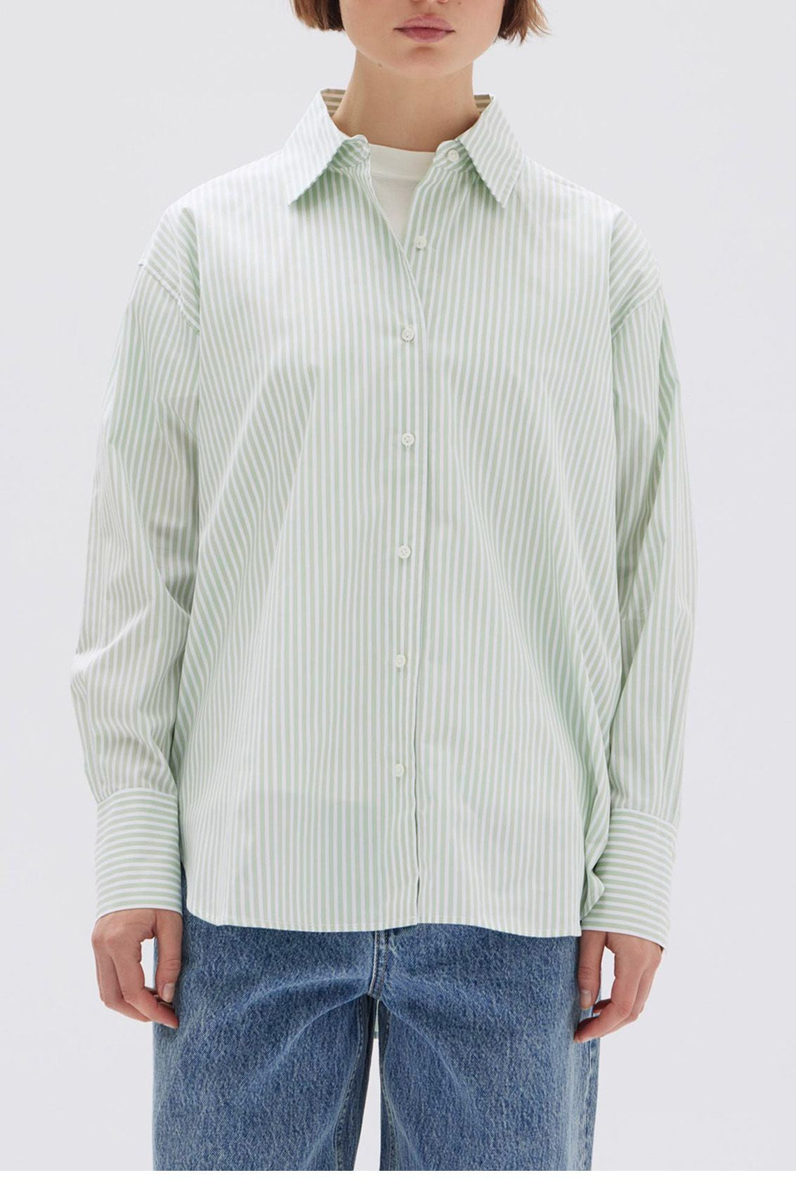 Assembly Label | Signature Poplin Shirt - Rosemary/White