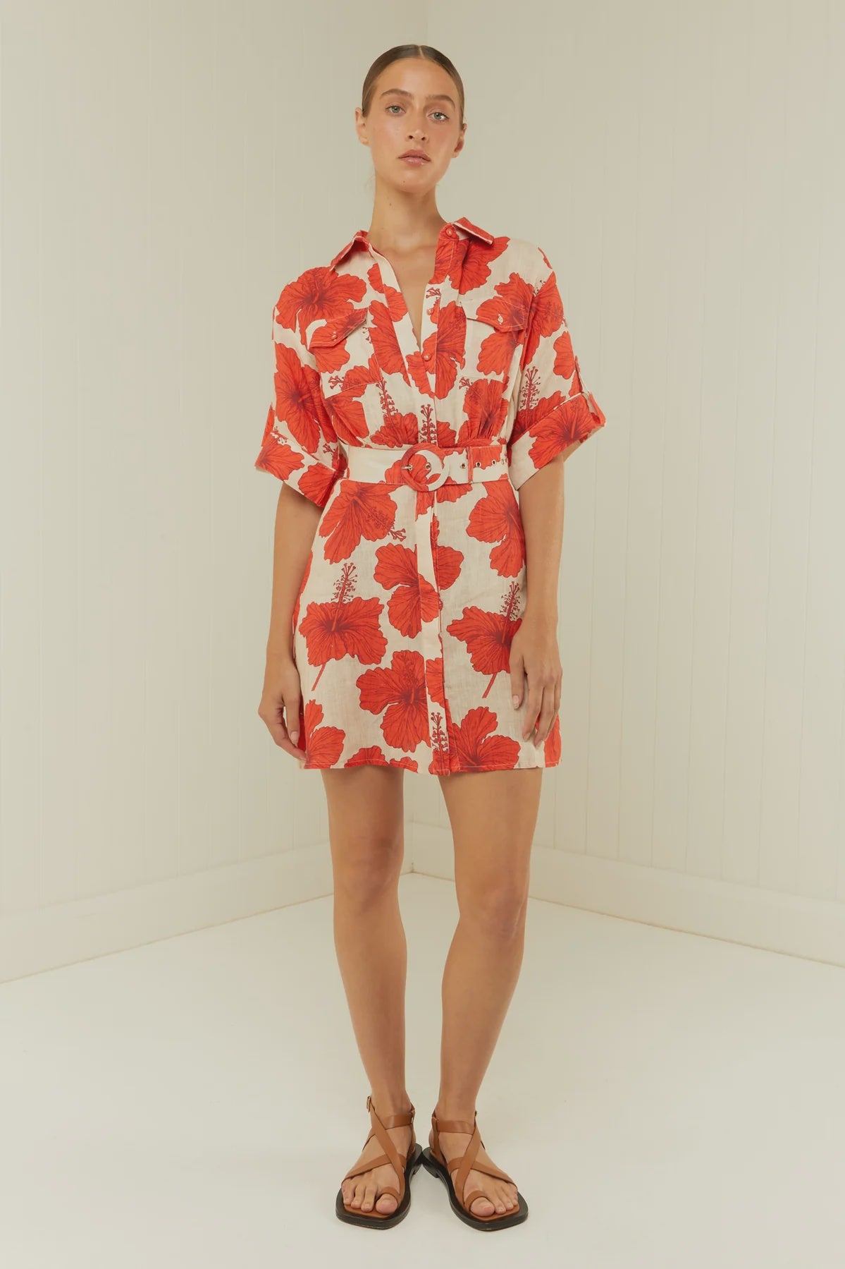 Palm Noosa | Camelia Dress - Red Hibiscus