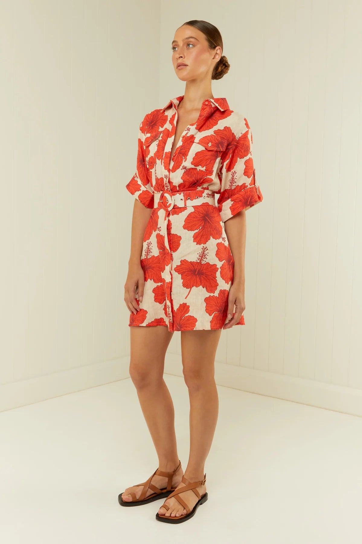 Palm Noosa | Camelia Dress - Red Hibiscus