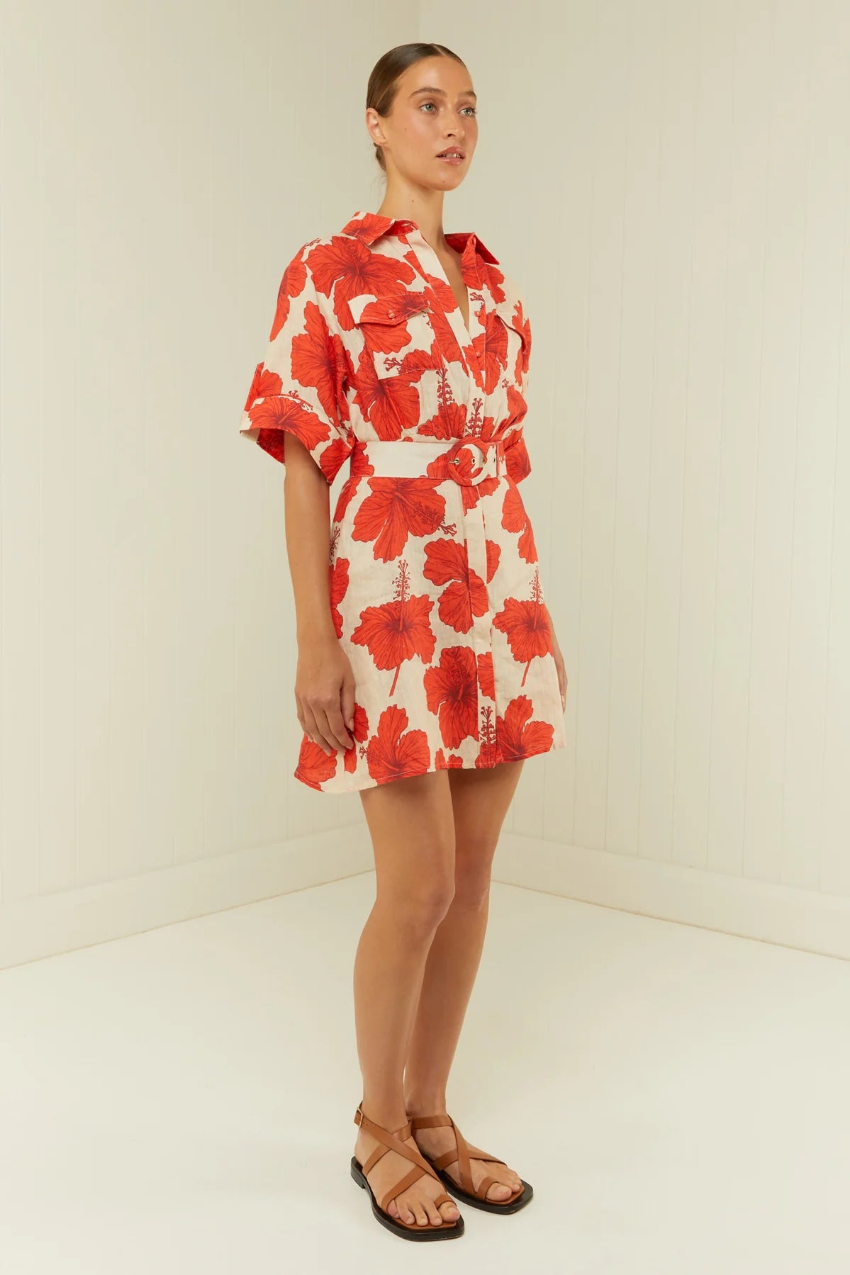 Palm Noosa | Camelia Dress - Red Hibiscus