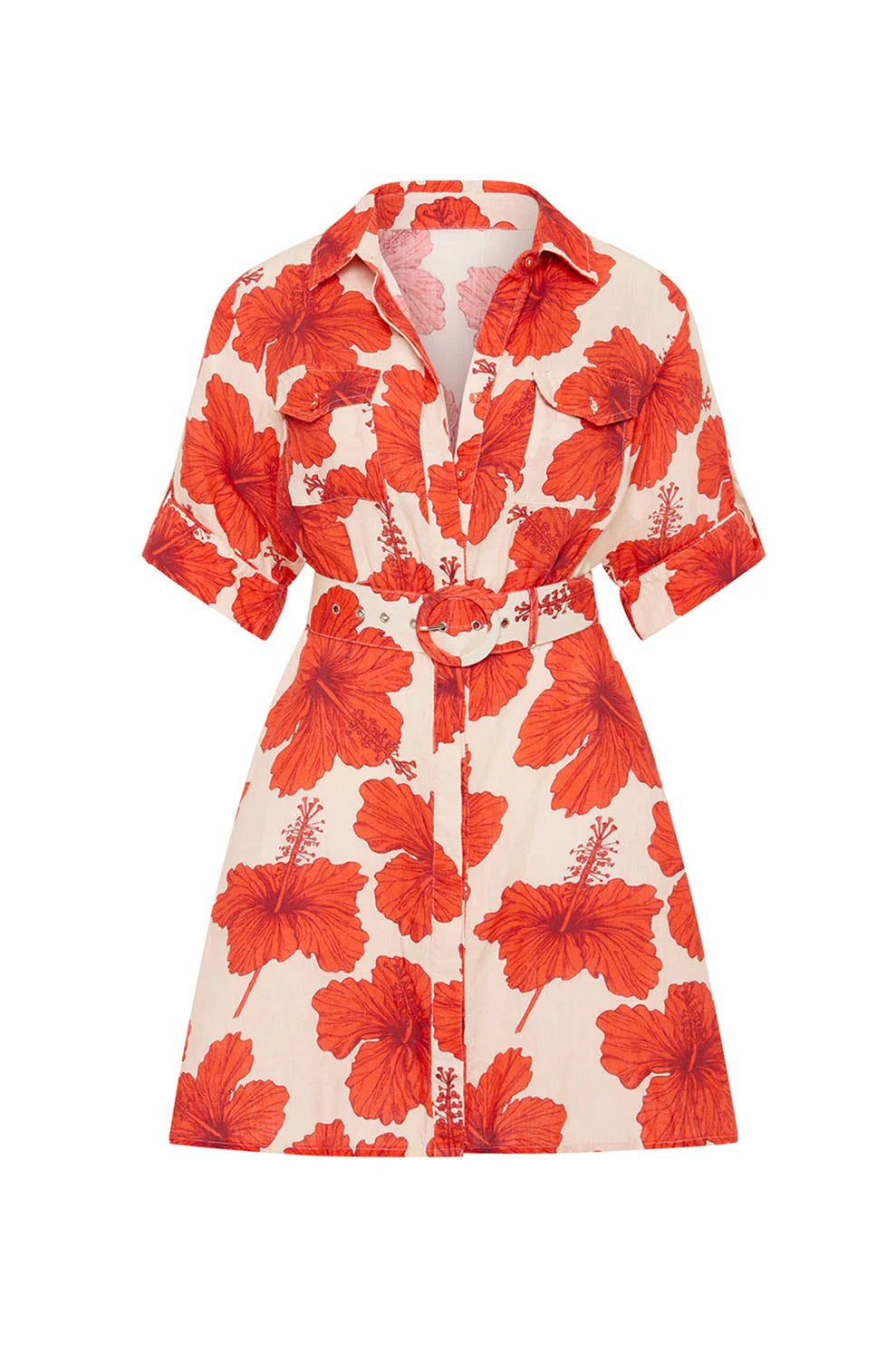 Palm Noosa | Camelia Dress - Red Hibiscus