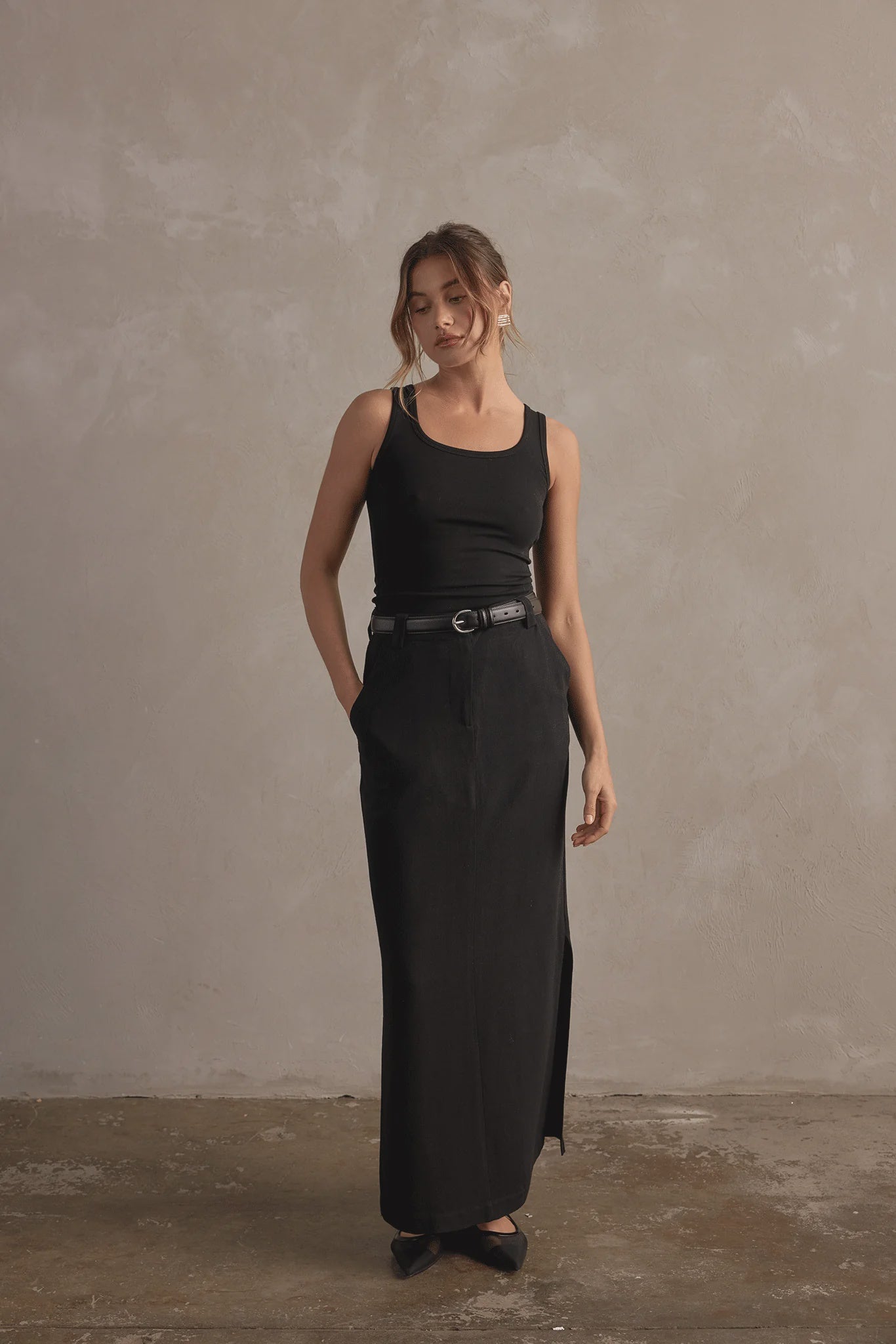 Raef The Label | Amelia Linen Maxi Skirt - Black