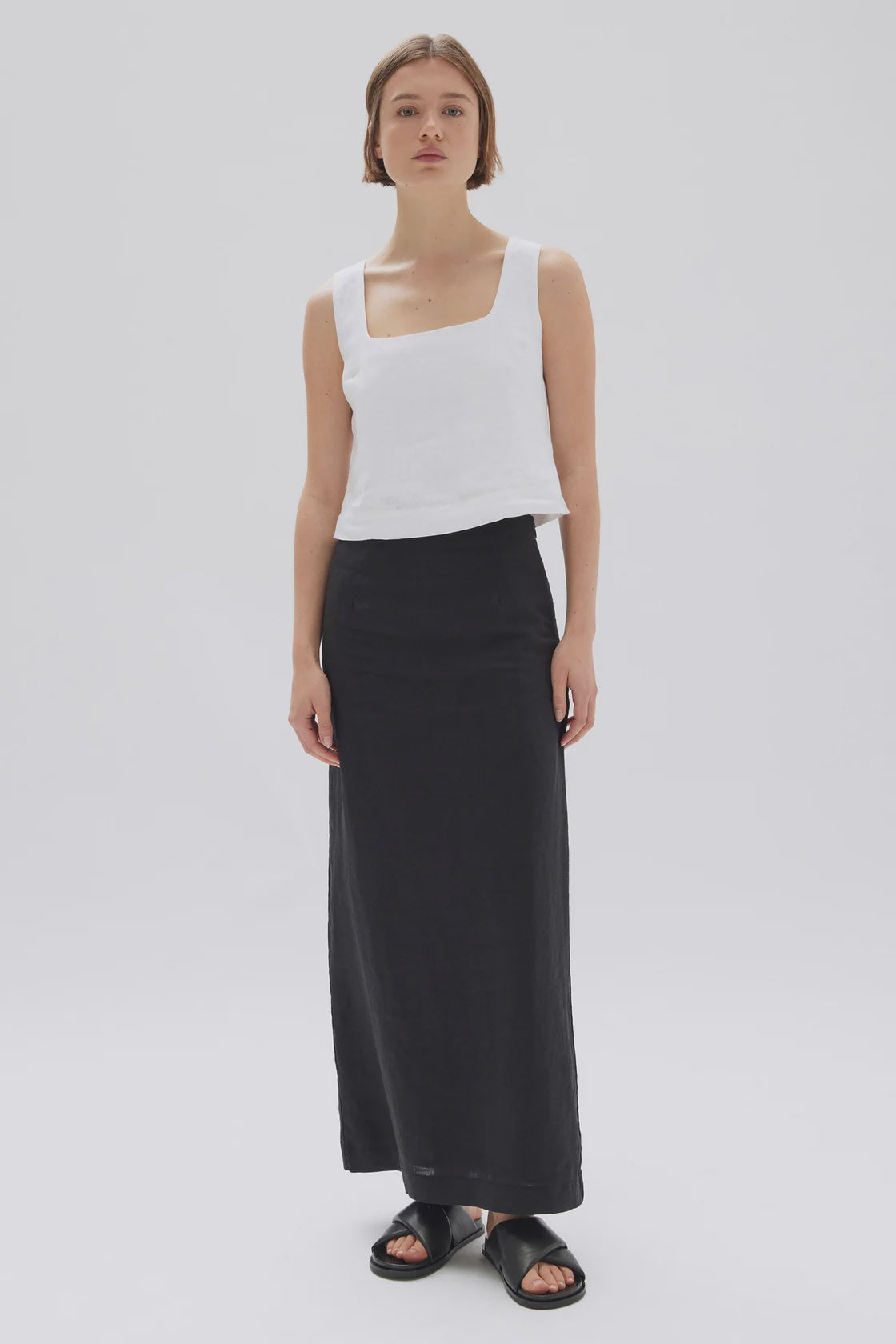 Assembly Label | Solis Linen Maxi Skirt - Black