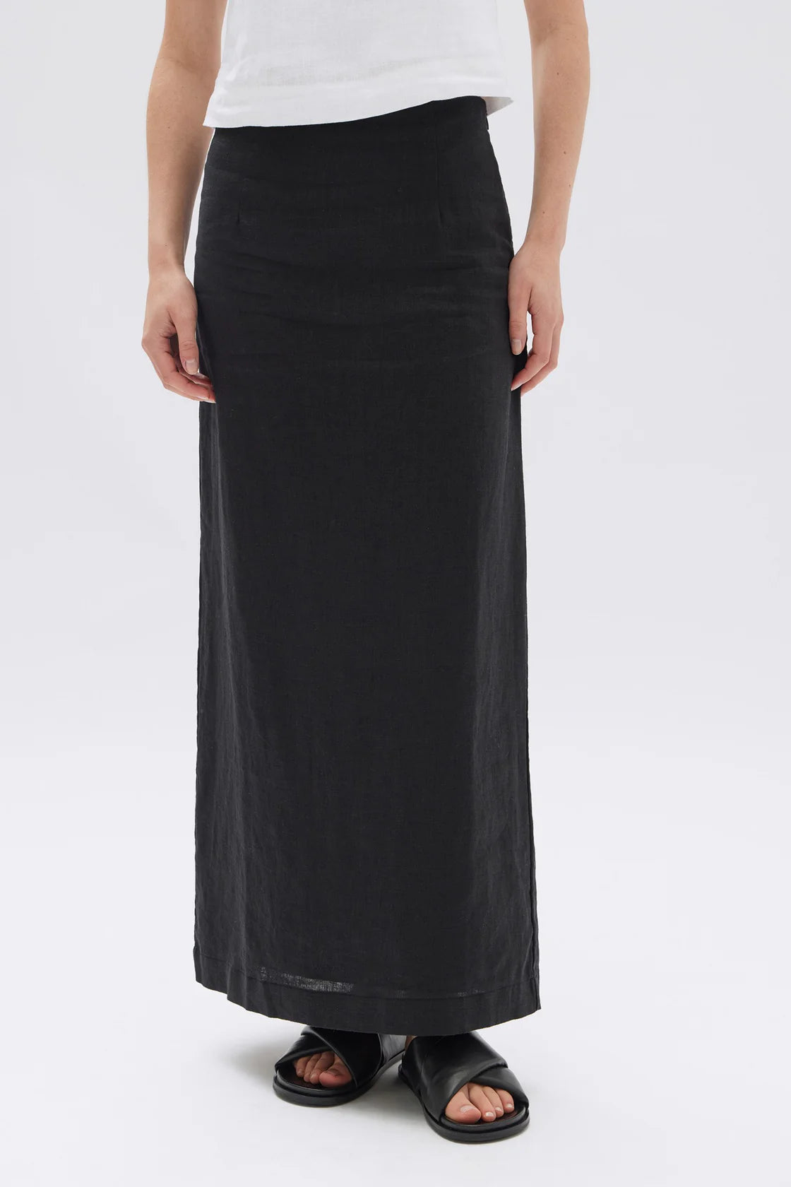 Assembly Label | Solis Linen Maxi Skirt - Black