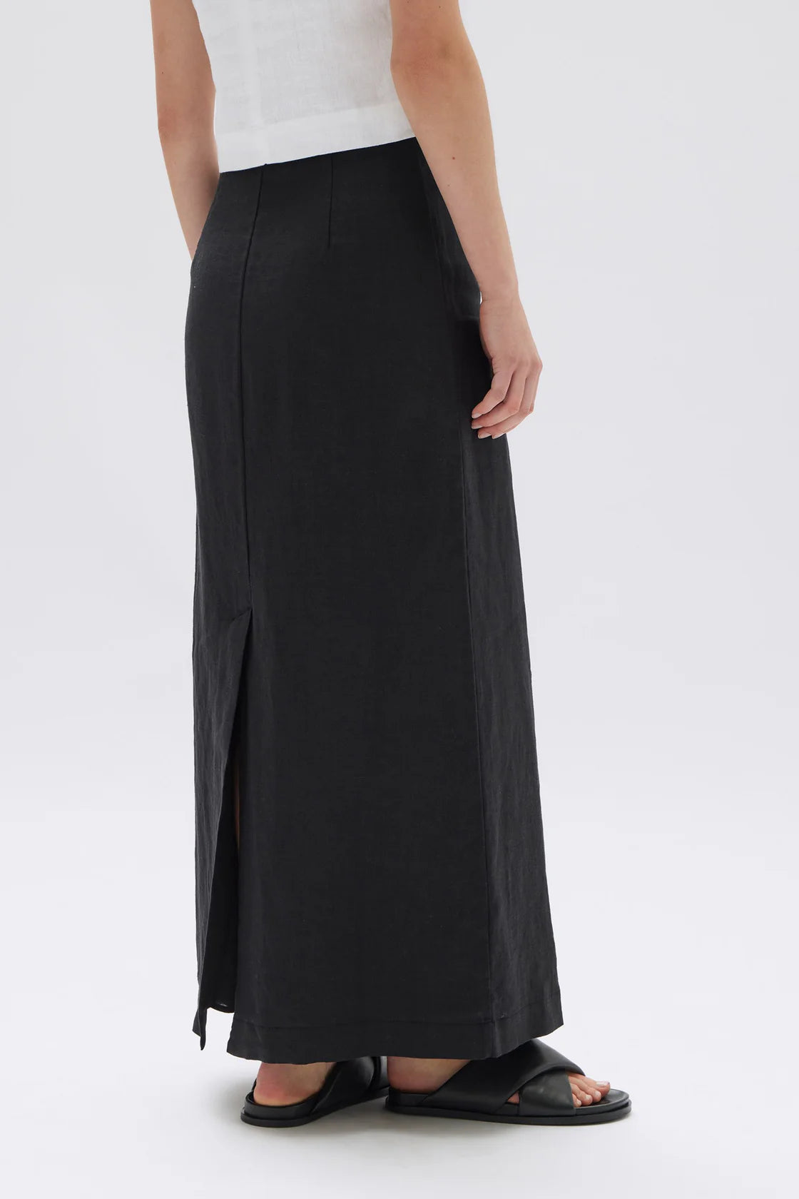 Assembly Label | Solis Linen Maxi Skirt - Black