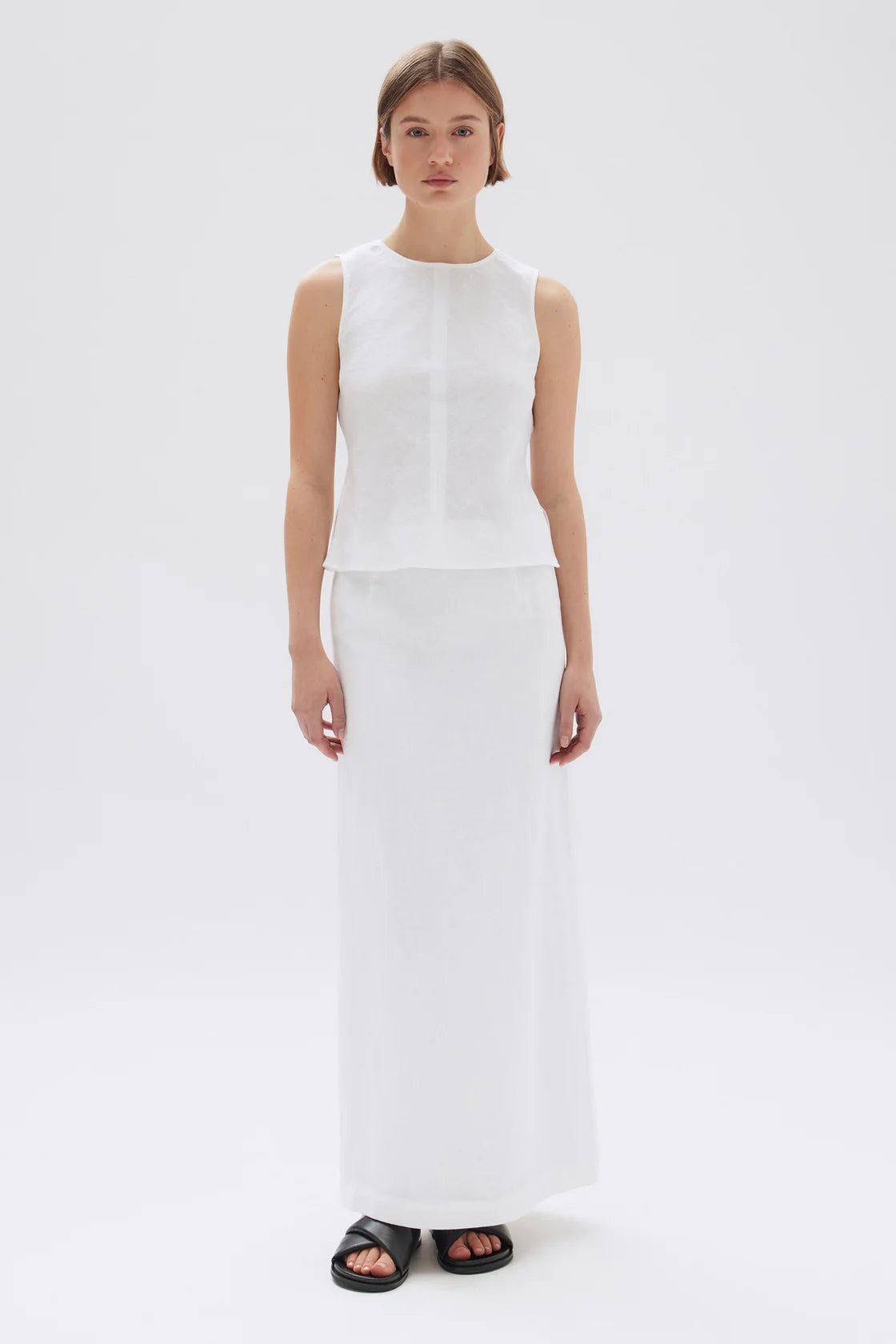 Assembly Label | Solis Linen Maxi Skirt - White