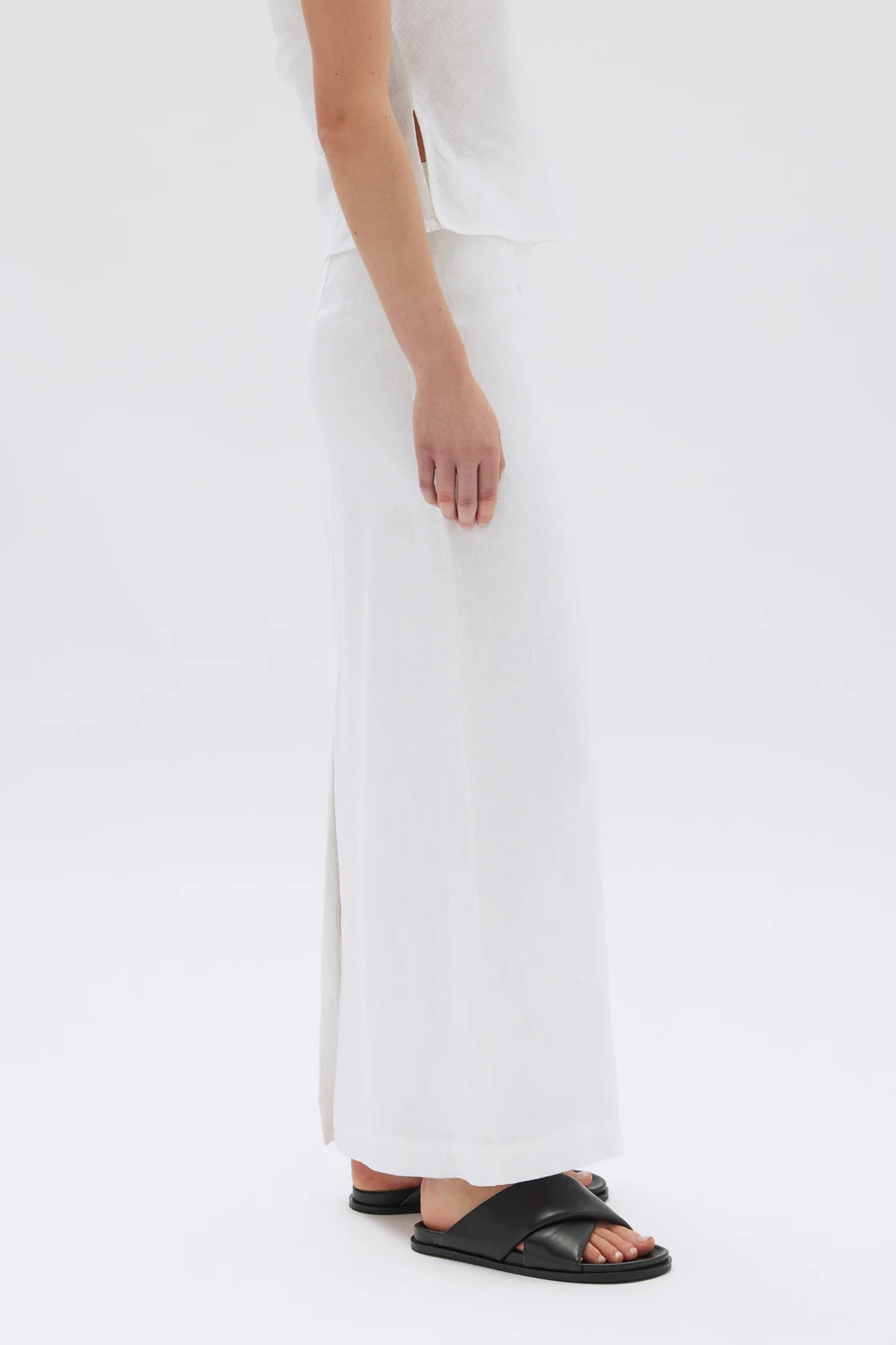 Assembly Label | Solis Linen Maxi Skirt - White