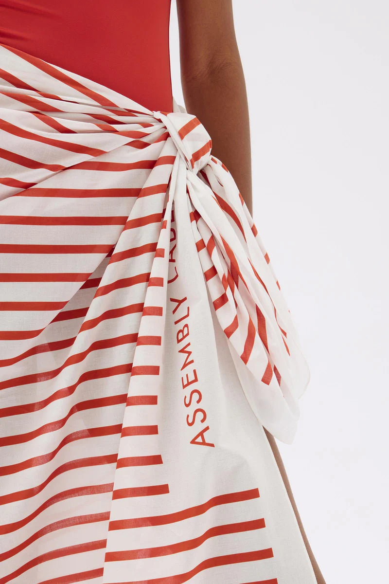 Assembly Label | Stripe Cotton Sarong -Papaya